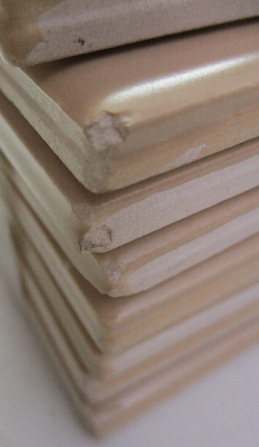 1 Tile Mexico Matte Latte Fawn Beige 6″ X 3″ Subway Rectangular Ceramic Wall Vtg
