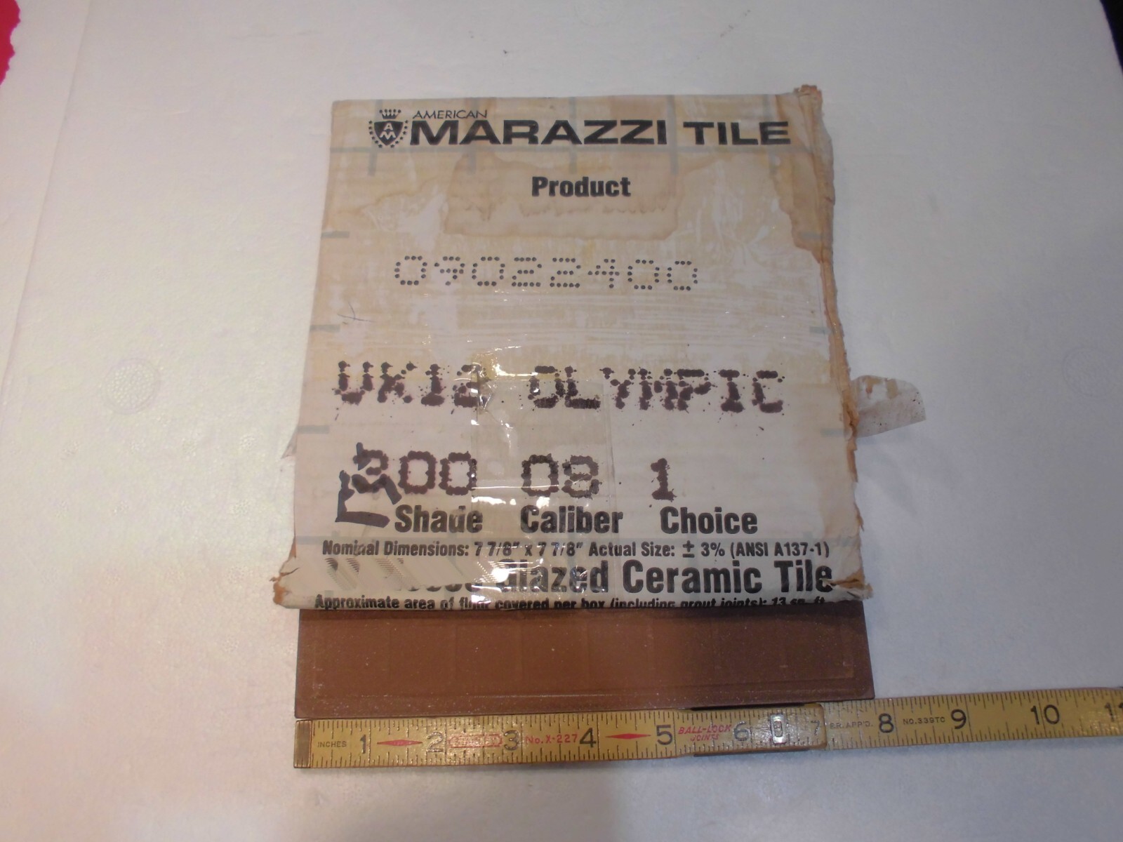 1 pc. Off-white – Light Almond: 8″ Ceramic Floor Tile by Marazzi, Rough Texture
