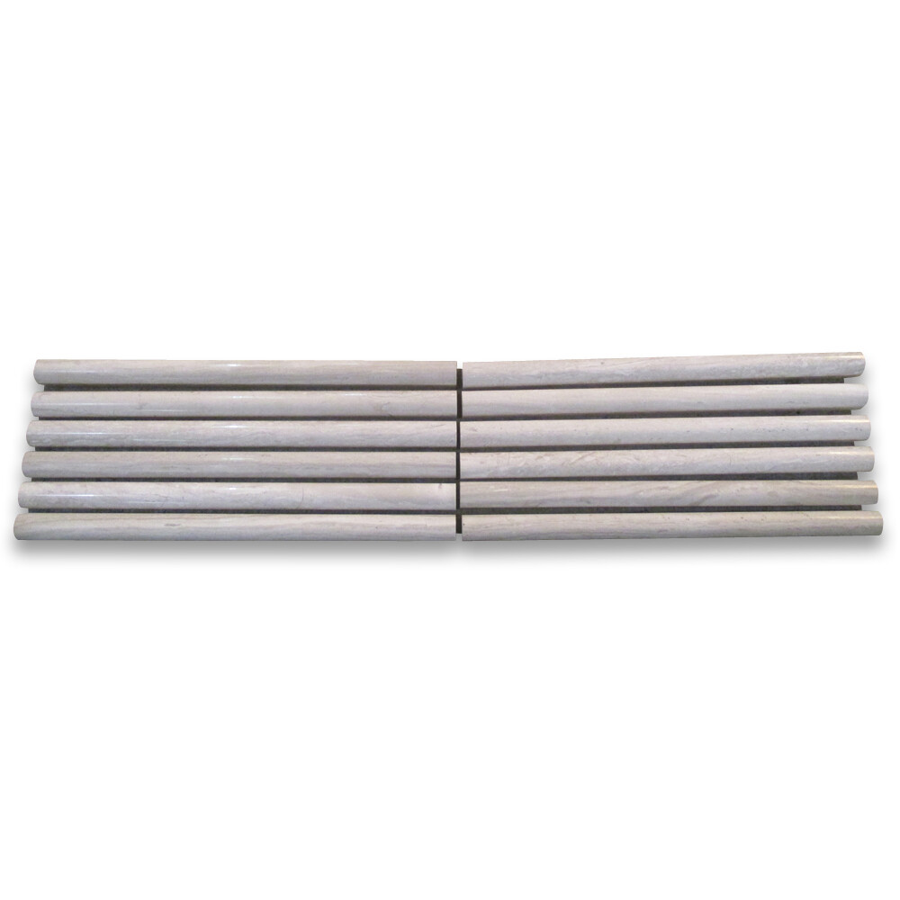 W18P Athens Silver Cream Wood Beige Marble Pencil Liner Trim 3/4×12 Polish
