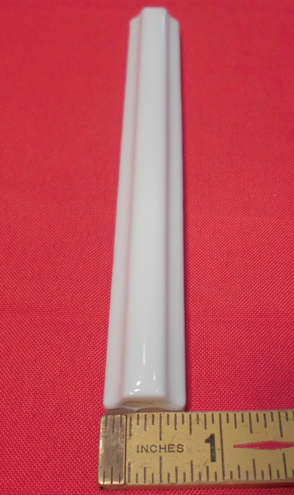 25 pcs. *Gloss White* Ceramic Pencil Liner Sizzle Tiles; 5/8″ X 6″ Raised Dome