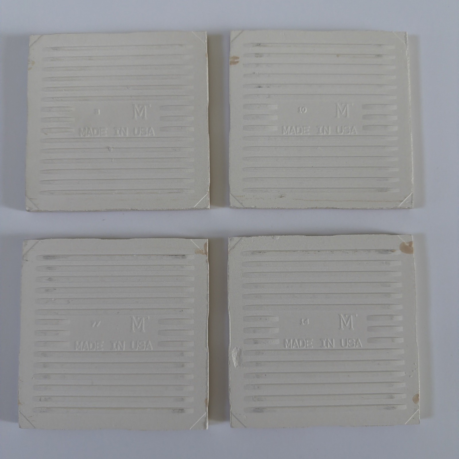 VTG 4 Pieces Peach Bluff: 4-1/4″ Bumpy Matte Ceramic Tile by Monarch Co. READ