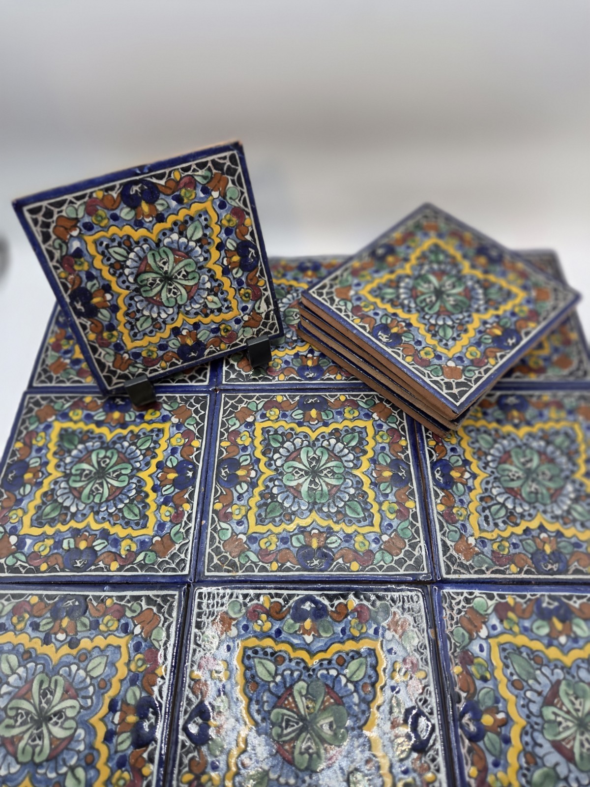 14 Mexican Tile Folk Art Handmade Talavera Backsplash Handpainted Mosaic