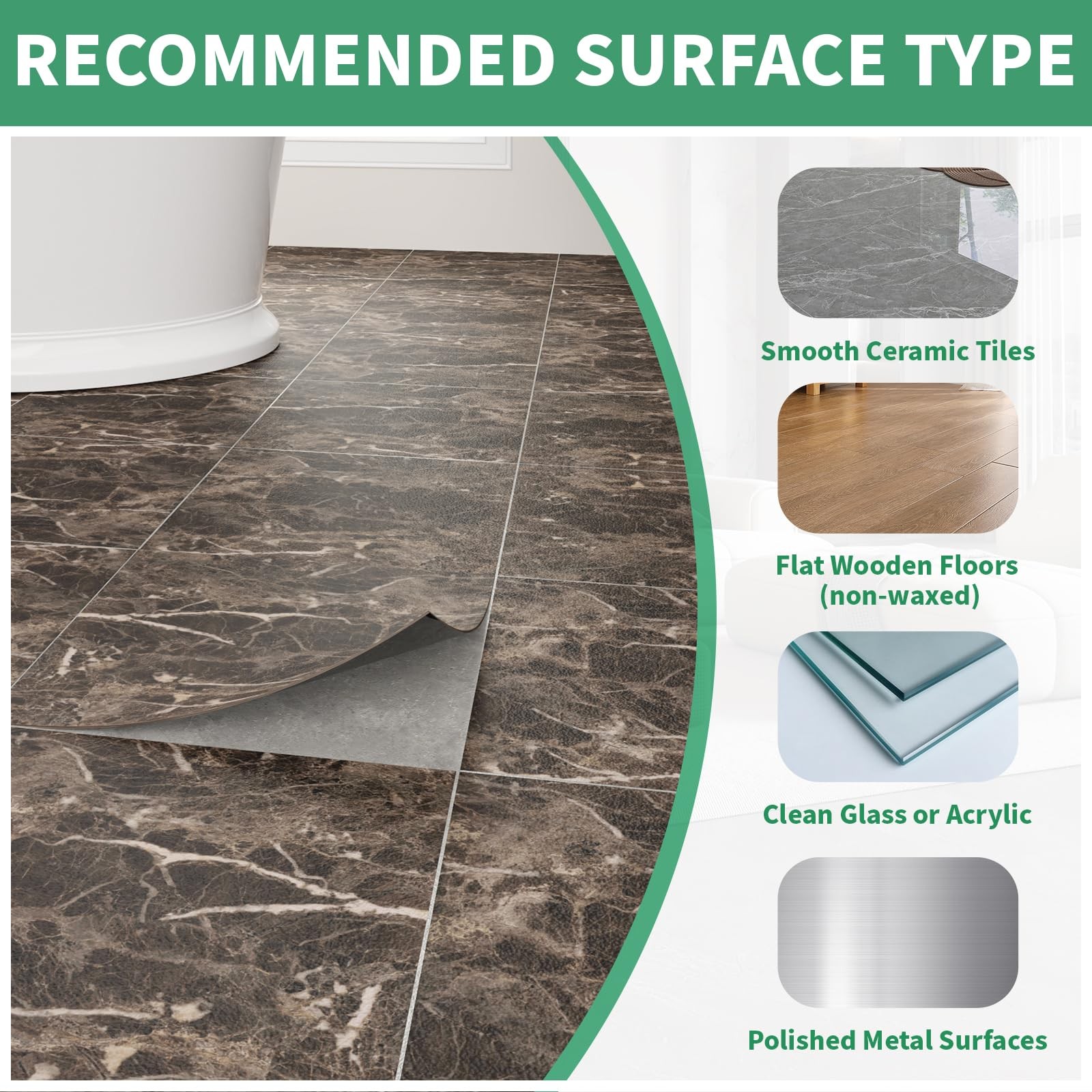 20 Pack Cover 20 Sq.Ft Peel and Stick Floor Tiles, 12” x 12” Self Adhesive Vi…