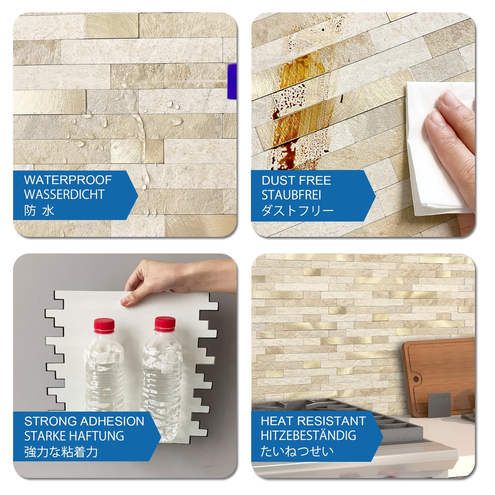 MOFIT 3D Stone Brick Backsplash Tile for Kitchen Peel and Stick Self-Adhesive…