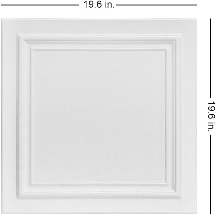 R24 Line Art Foam Glue-up Ceiling Tile 21.6 sq. ft./Case, Pack of 8, Plain White