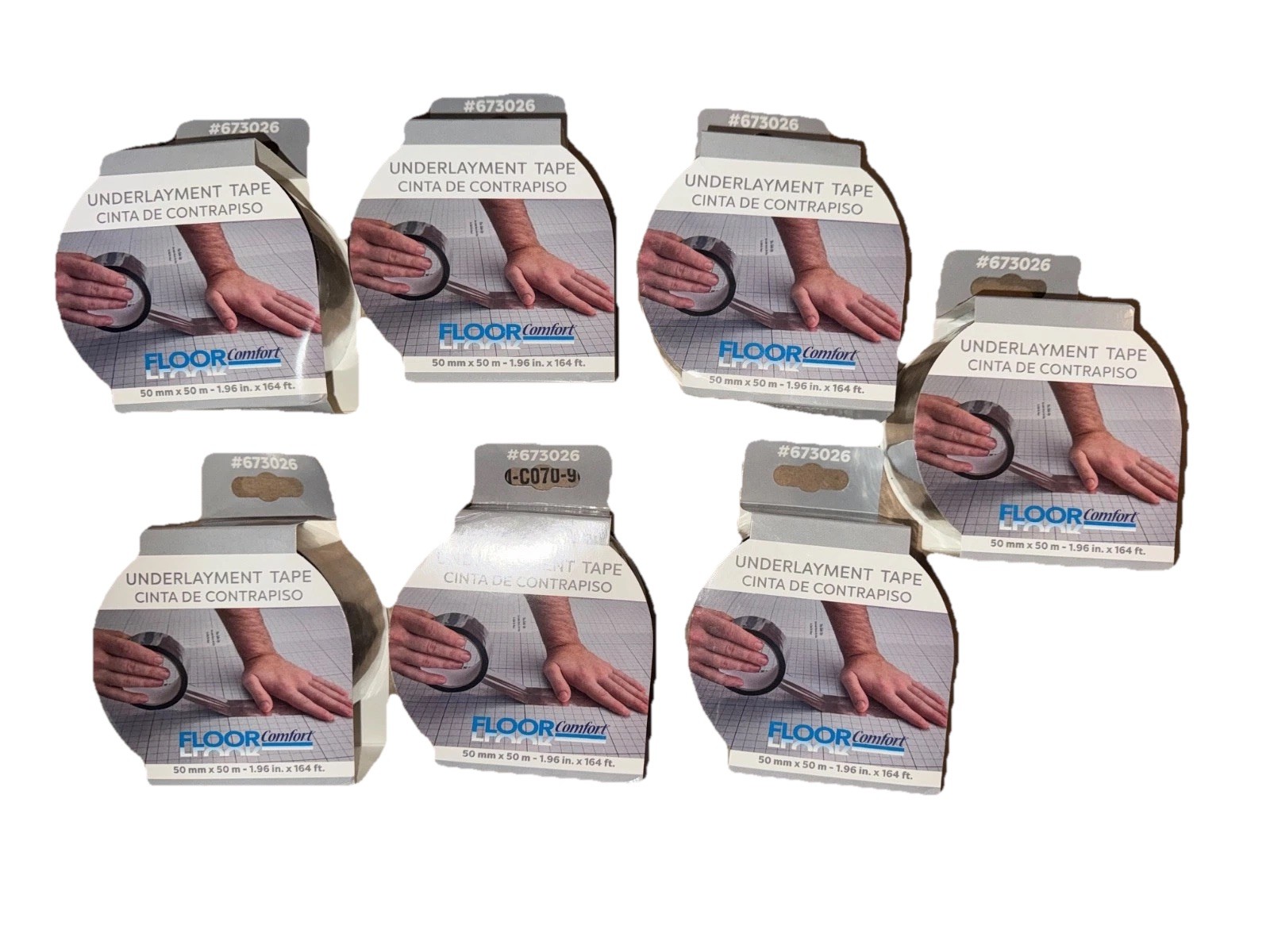 pack of 7 FLOOR Comfort Underlayment Tape Silver 50mm x 50m Flooring MPN 673026