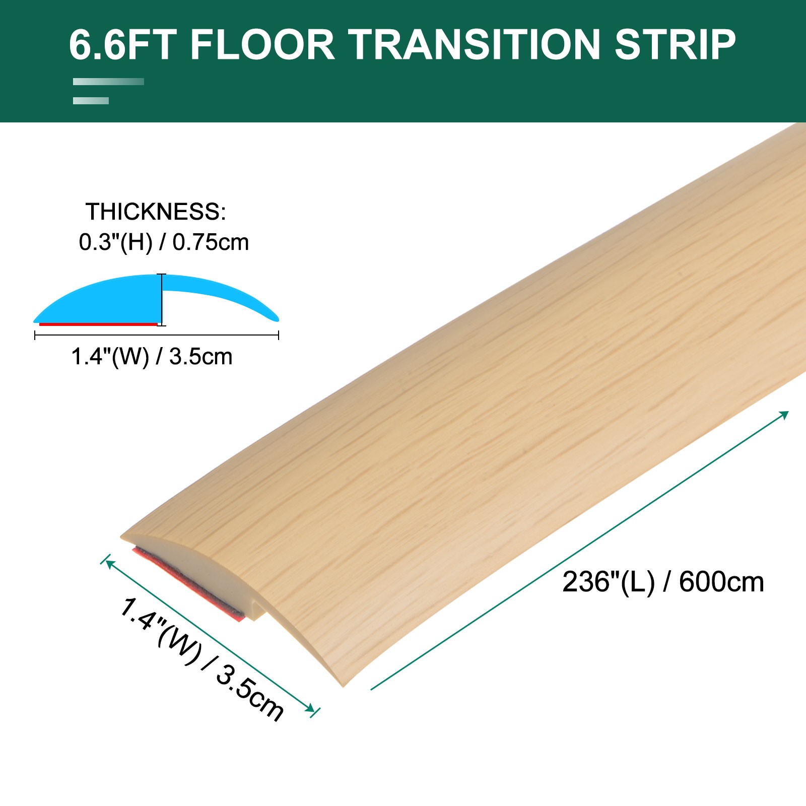 19.67ft PVC Floor Transition Strip Carpet to Tile Strip Beige