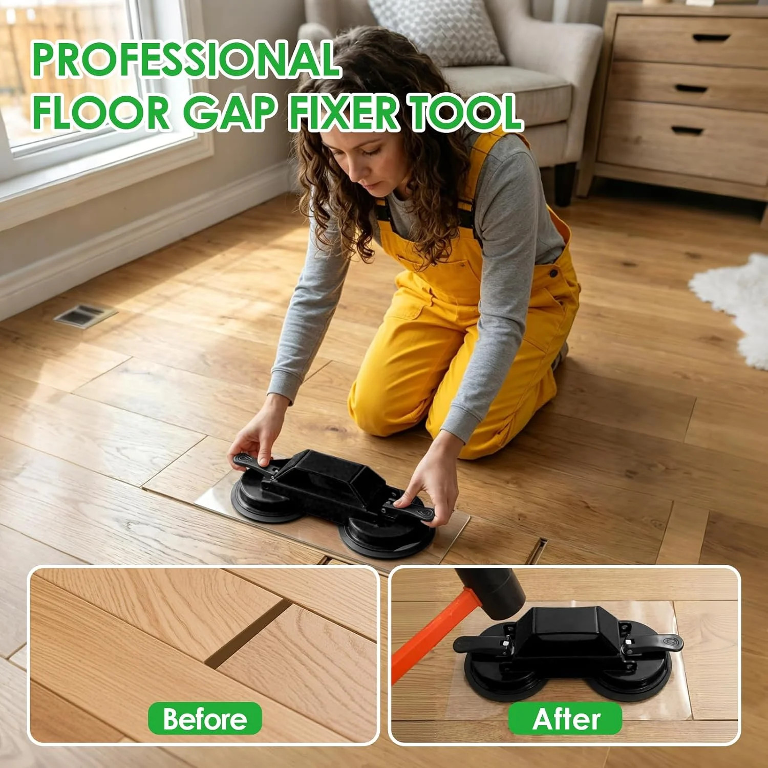 Floor Gap Fixer Tool to Fix a Floor, Vinyl Floor Repair Kit with Strong Suction