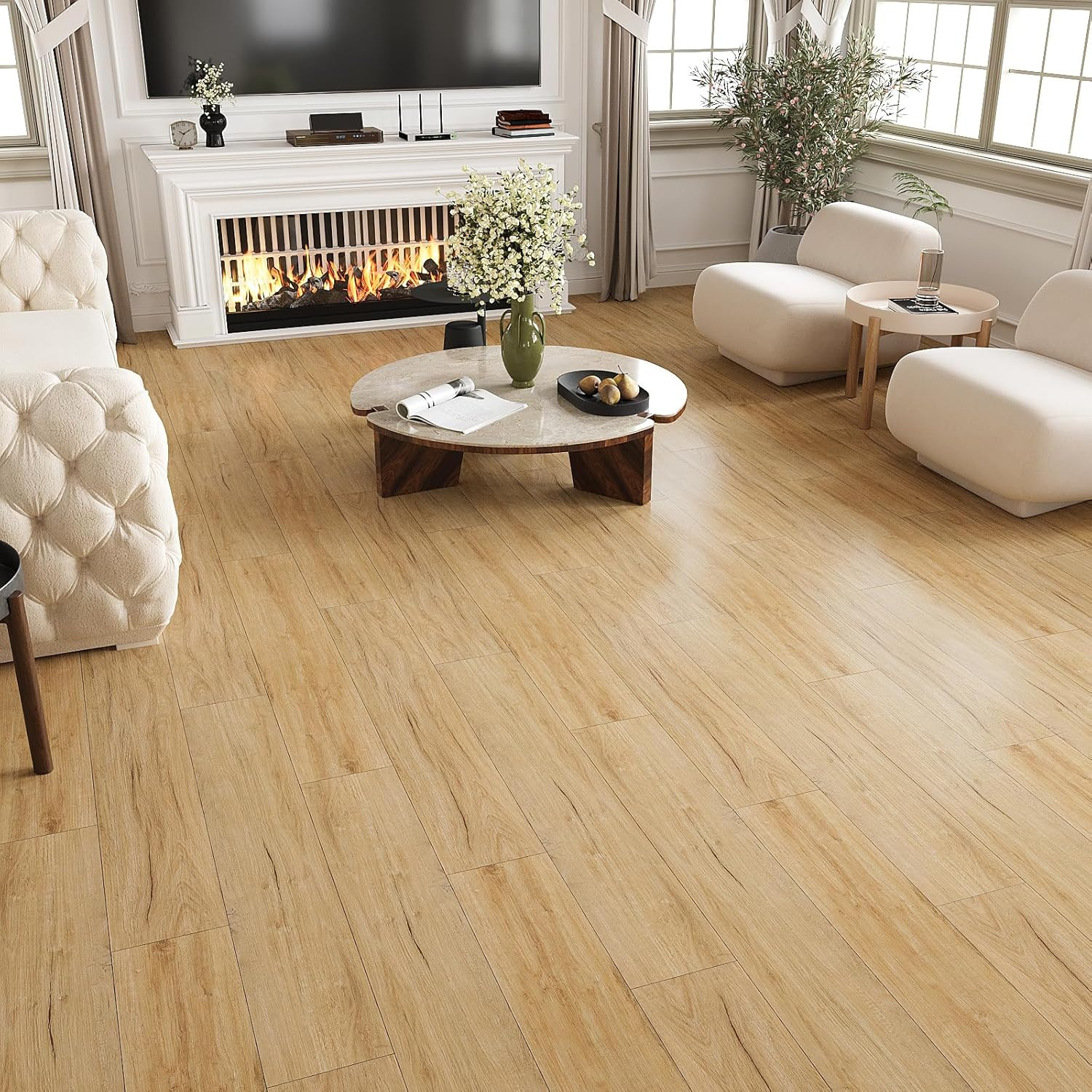Waterproof Peel and Stick Cottage Oak Vinyl Plank Flooring 32 Pack 47 Sq. Ft.