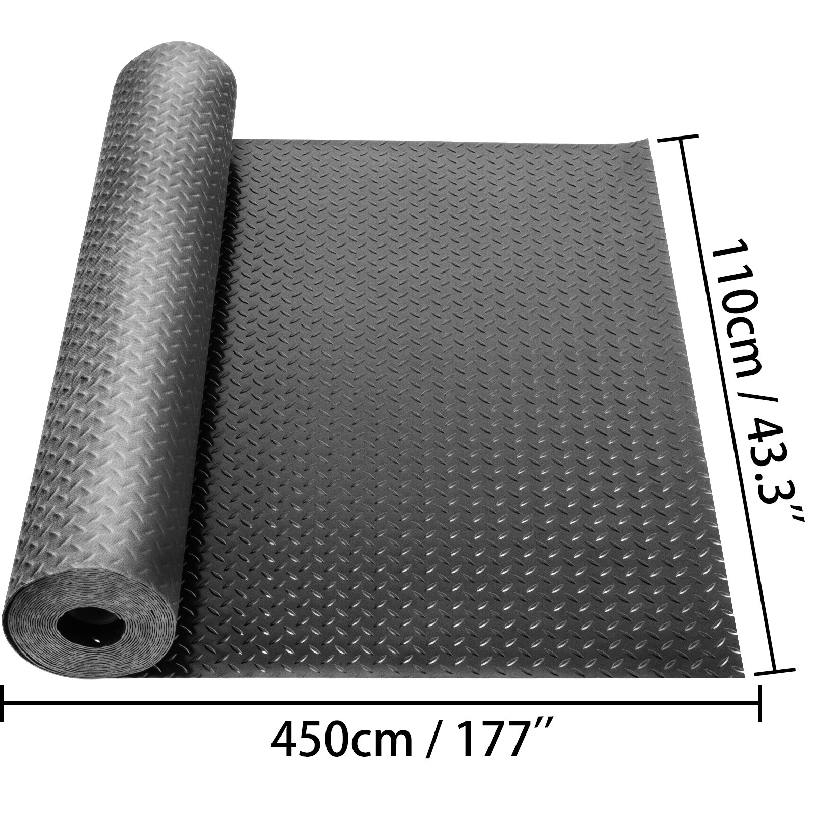 Universal Garage Flooring Mat Trailer Floor Covering Raised Mat 14.7×3.6’x2 Roll