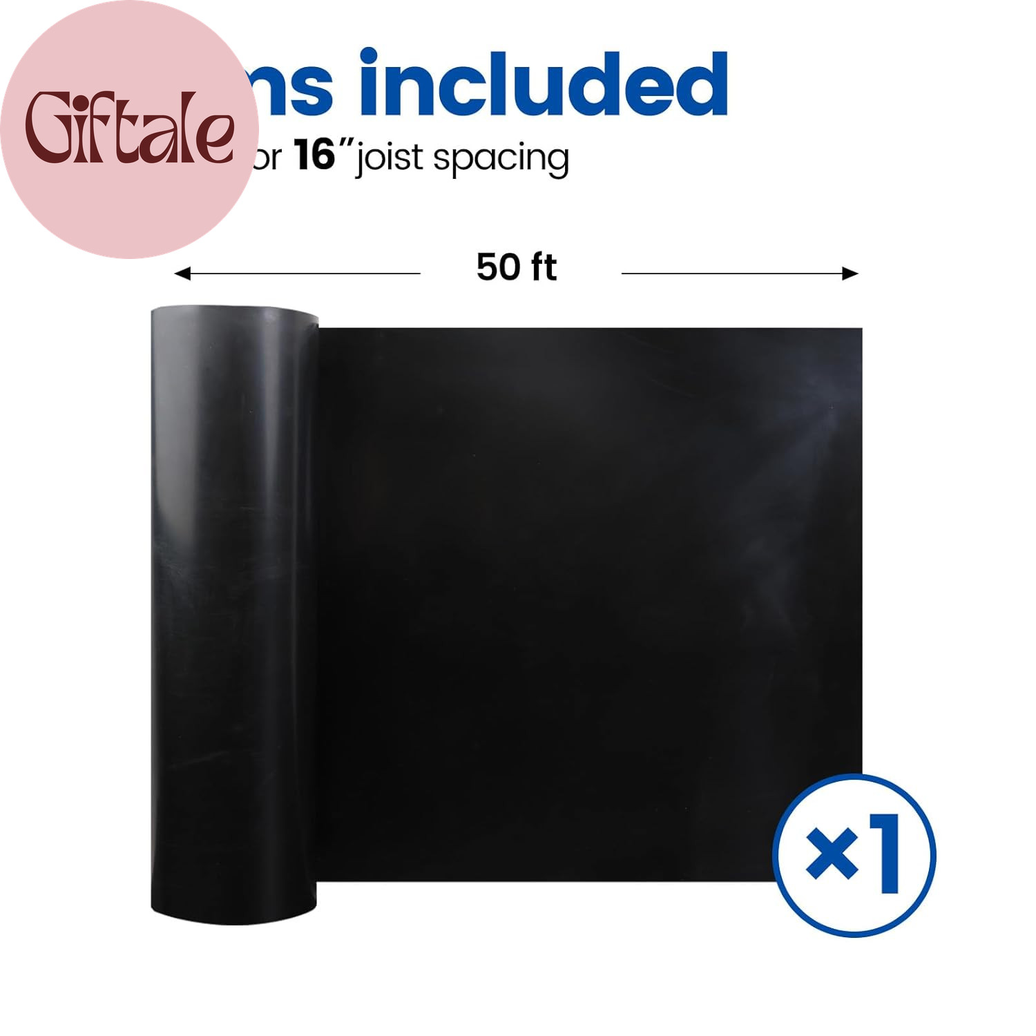1PCS 50FT Black under Deck Drainage System Trough HDPE Waterproofing Membrane Fi
