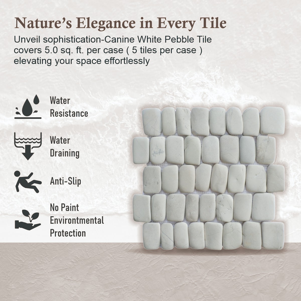 Canine White Natural Stone Mosaic Wall & Floor Tile ($16.8/SqFt)