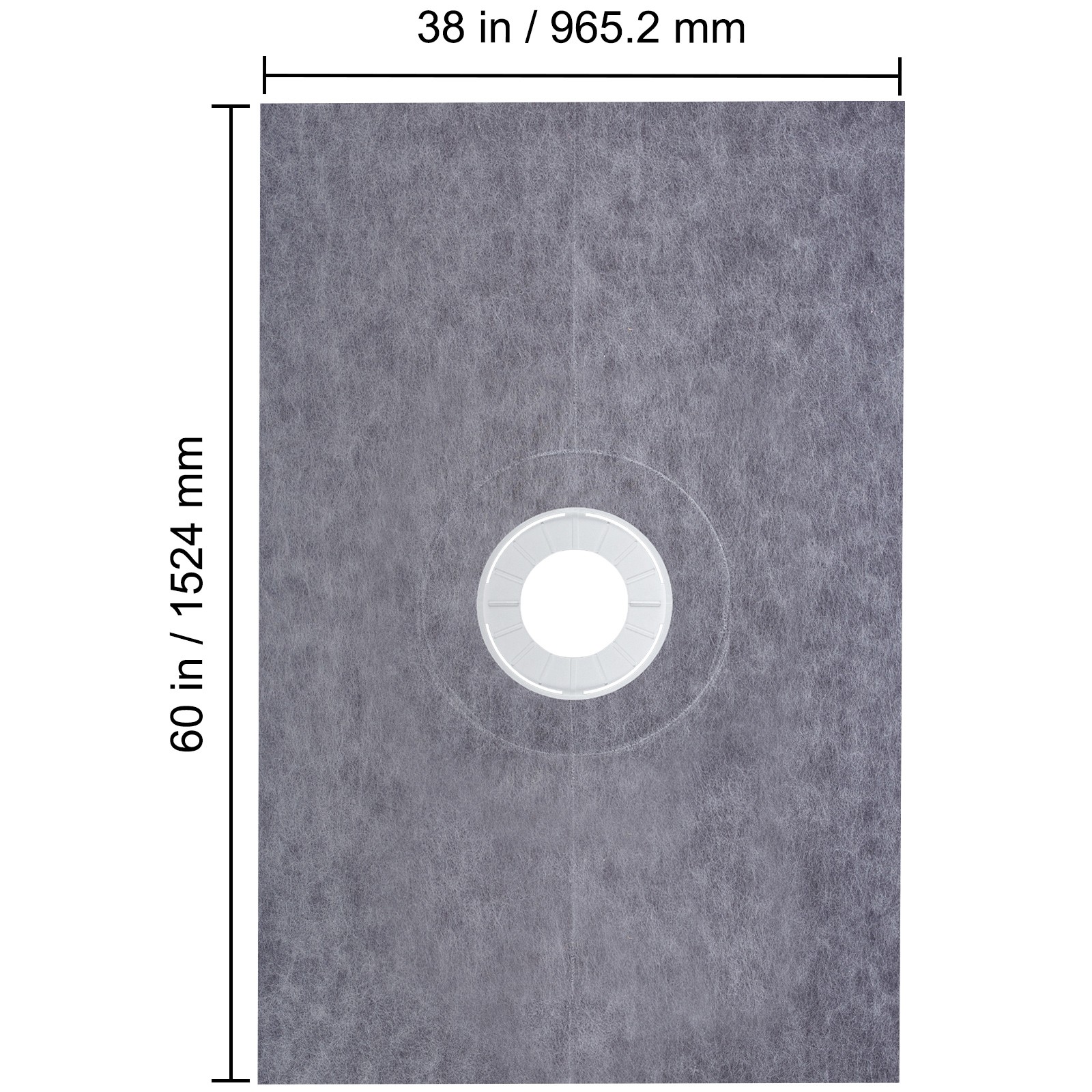 VEVOR Shower Curb Kit 38″x60″ Central Drain Tray & Drainage & 2 Cuttable Curbs