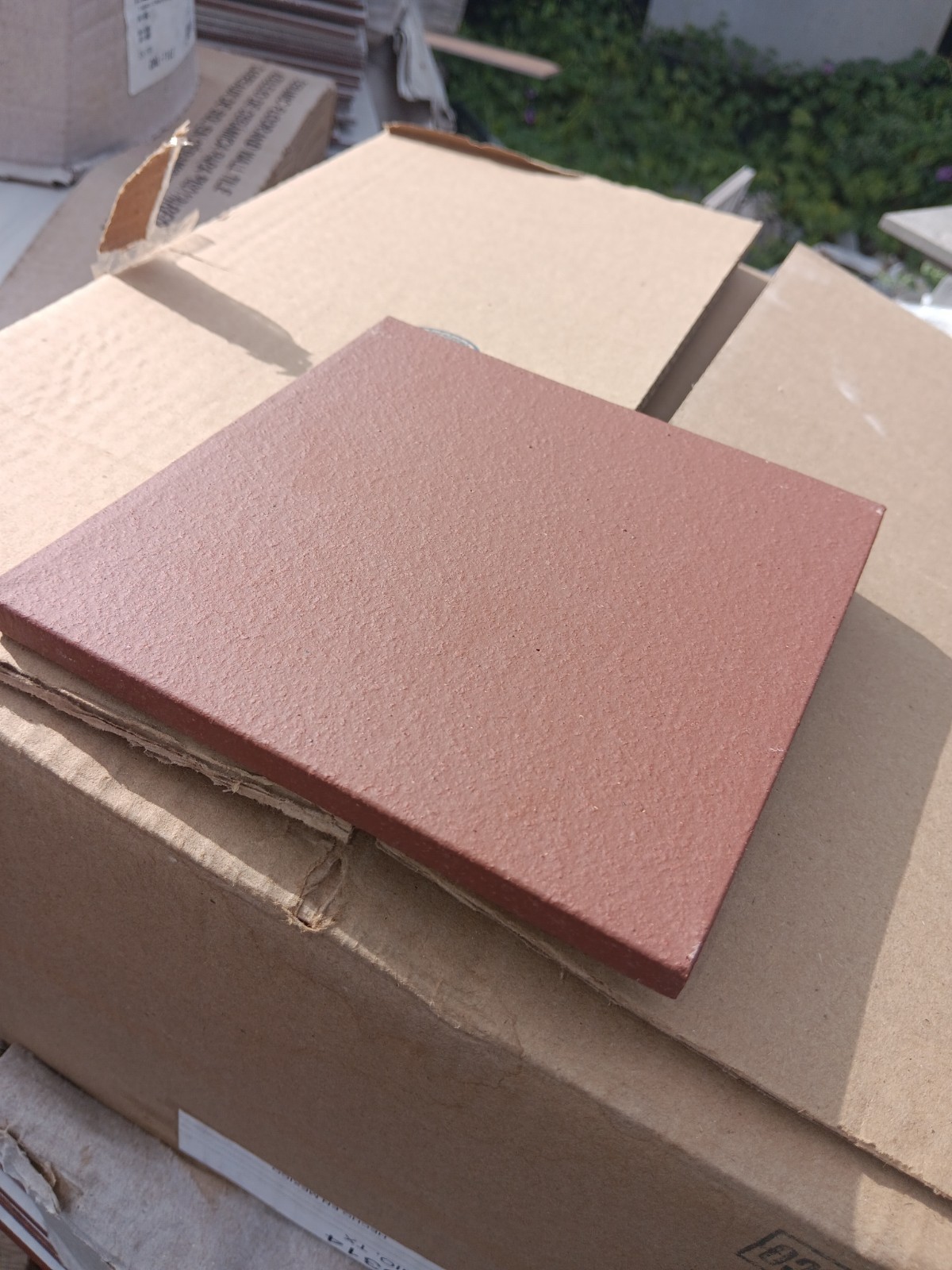 4 Tiles (1 Ft²) -Quarry Red Blaze Abrasive Floor and Wall Tile..Outdoor /Indoor