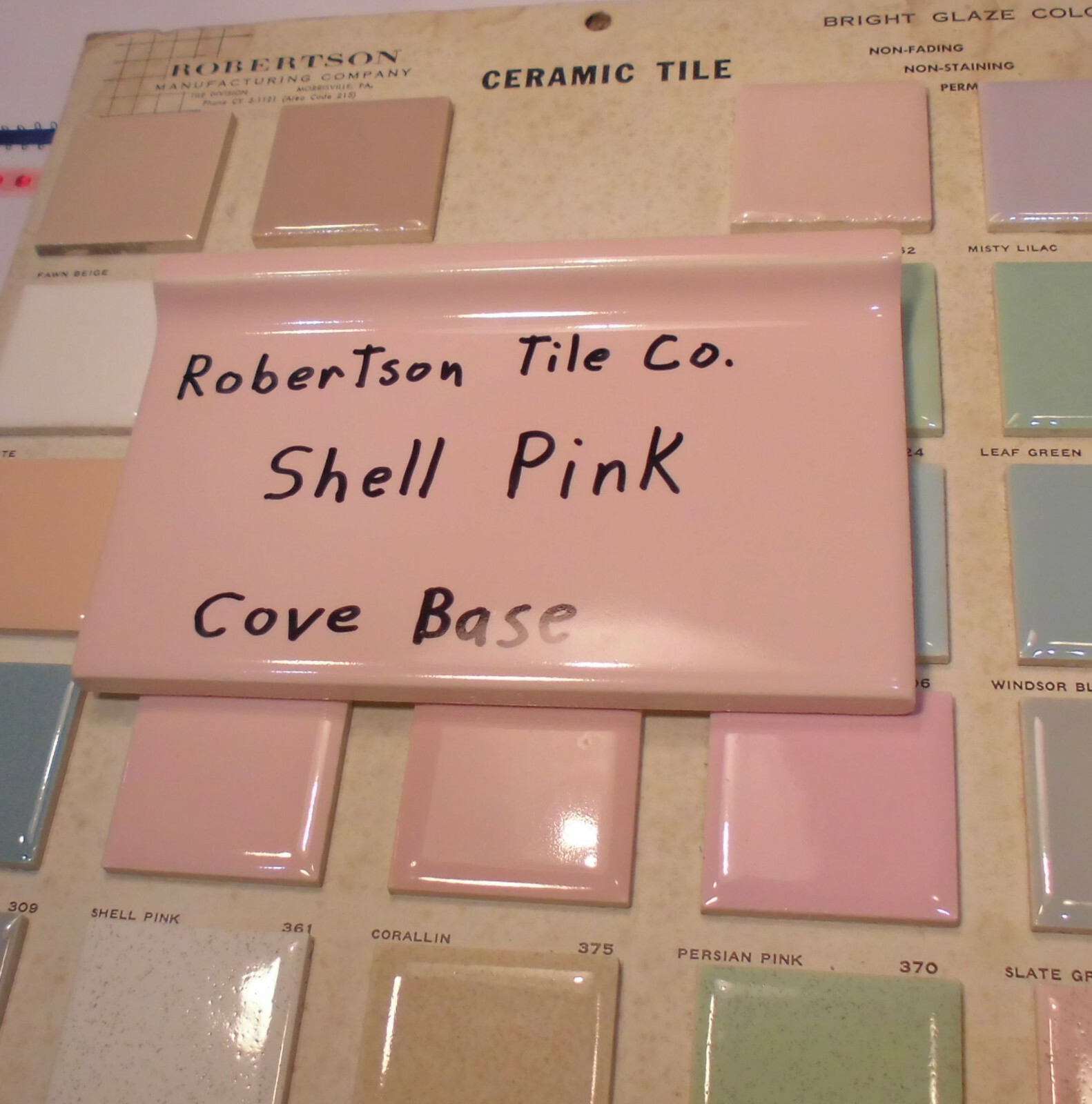 1 pc. Glossy Pink 4” X 6” Ceramic Cove Base Tile by Robertson Co. Stack-on-Top