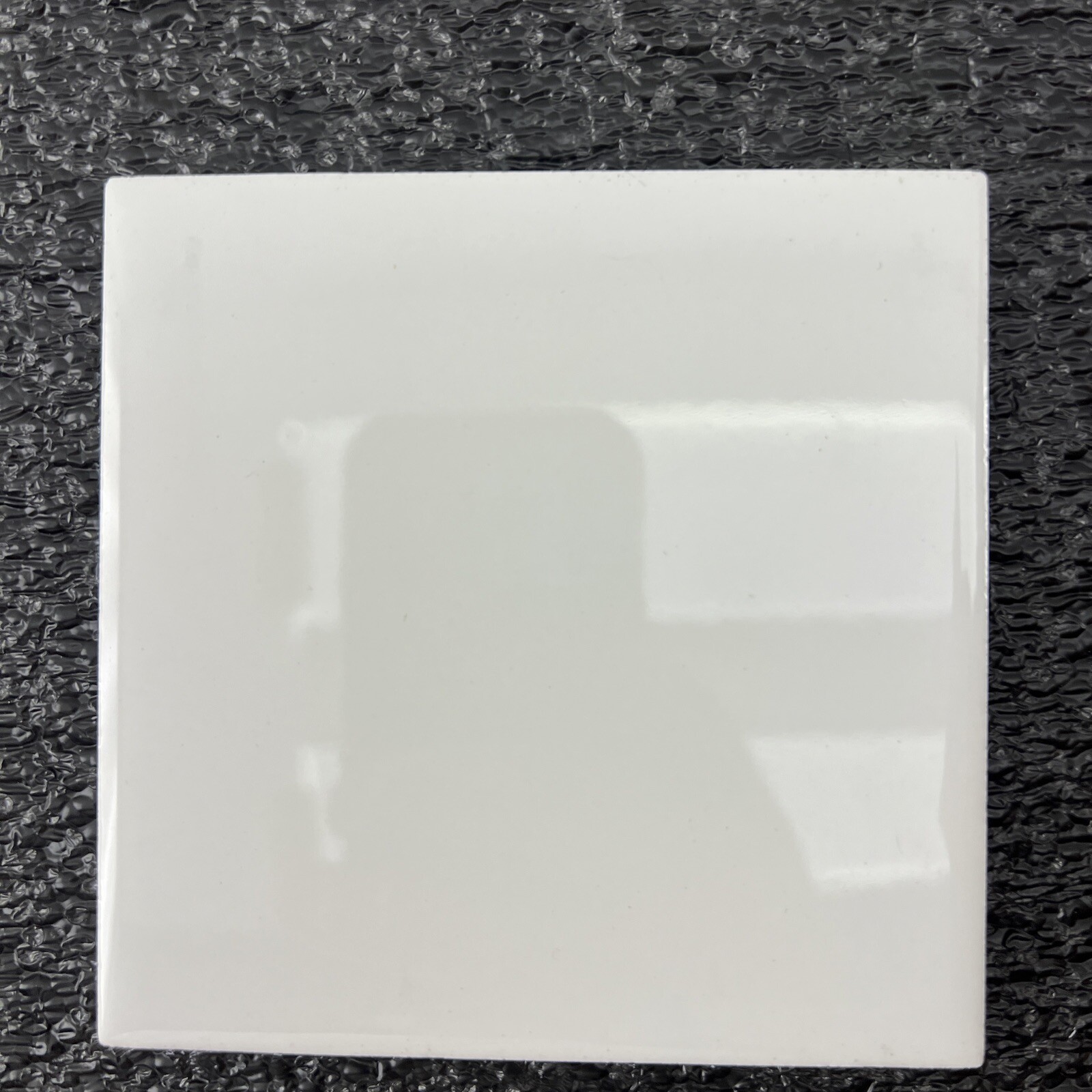 (9PIECES) VTG American Olean Ceramic Wall Tile 4.25×4.25” Ice White (0025) Gloss