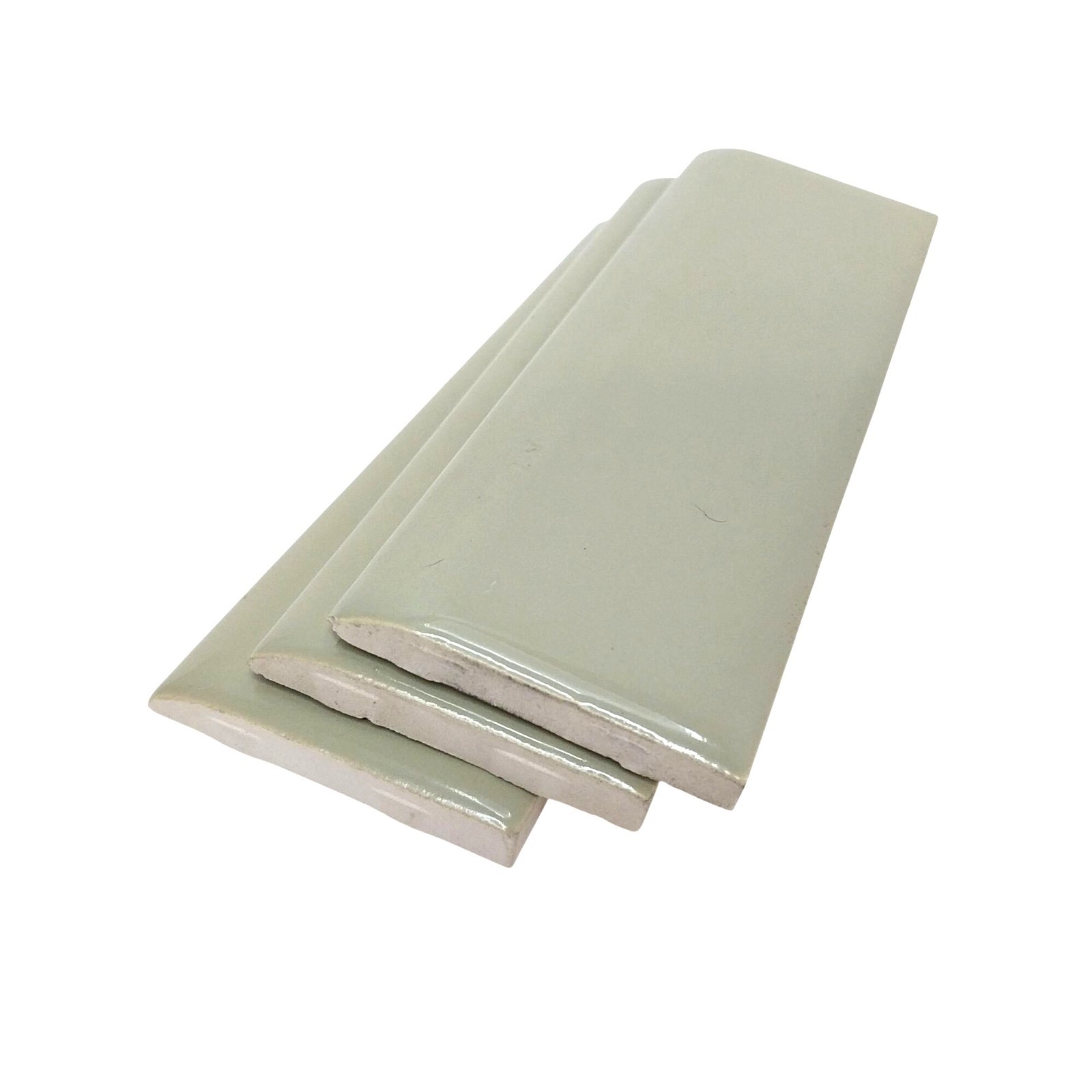 VTG Wenczel Seafoam Sage Green Ceramic Wall Tile Rectangular Bullnose 6″ x 2″