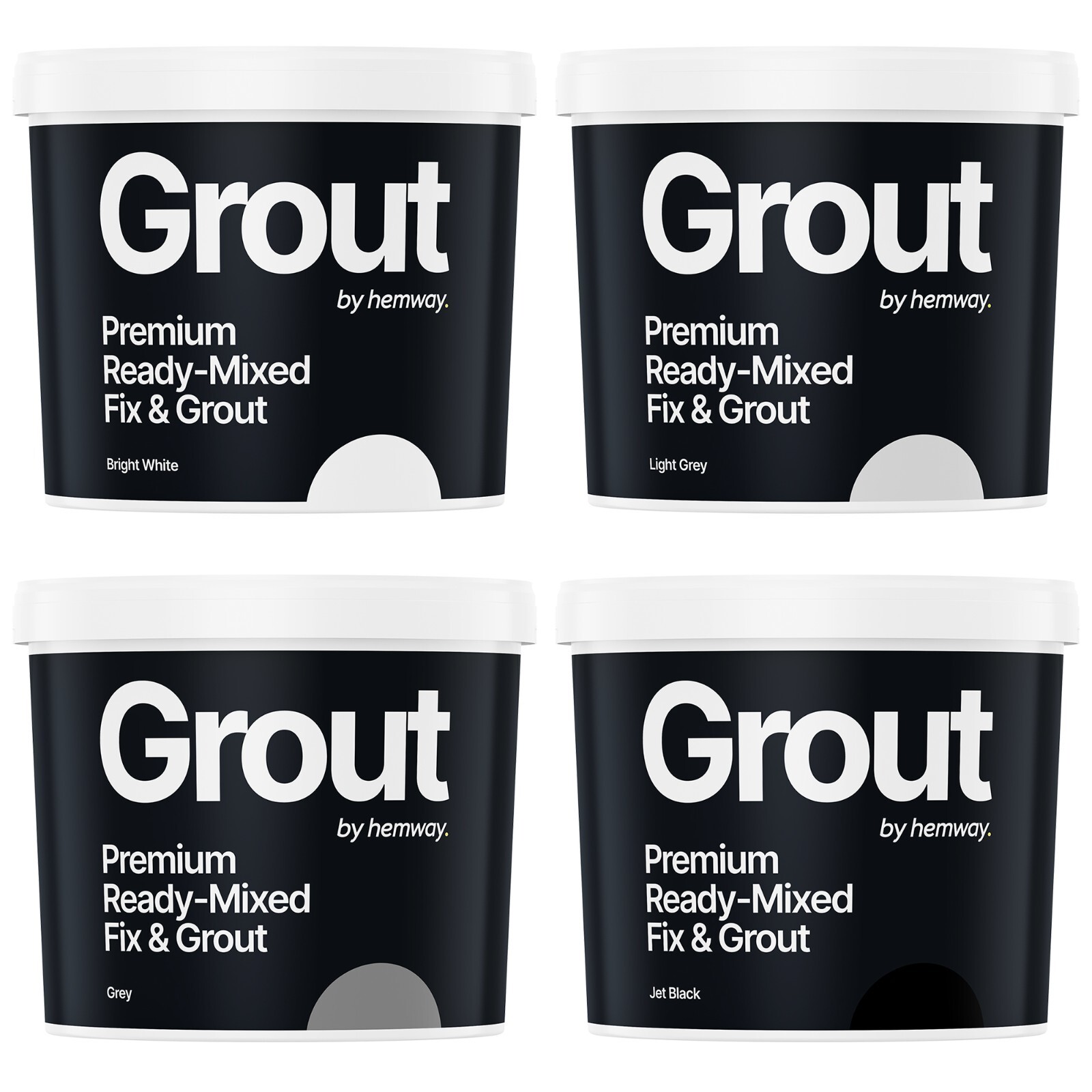 Hemway Ready Mixed Fix & Grout ANTI-MOULD 2.5L 4.5KG Various Colours Available