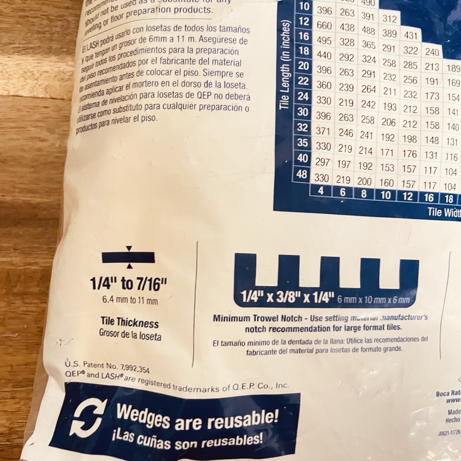 QEP LASH Tile Leveling System 200pc 1/16″ Clips & Wedges Project Pack Spacer