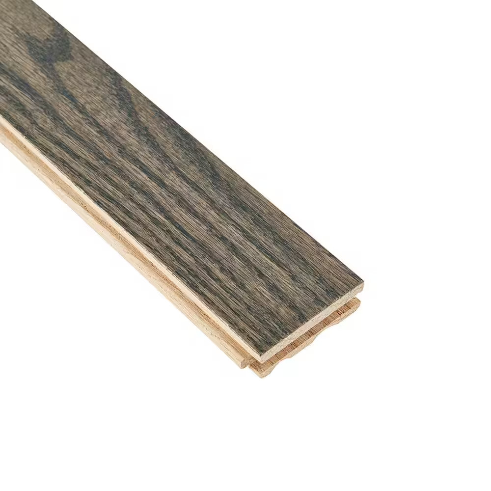 Plano Low Gloss Gray Oak 3/4 In. T X 2-1/4 In. W Smooth Solid Oak Hardwood Floor