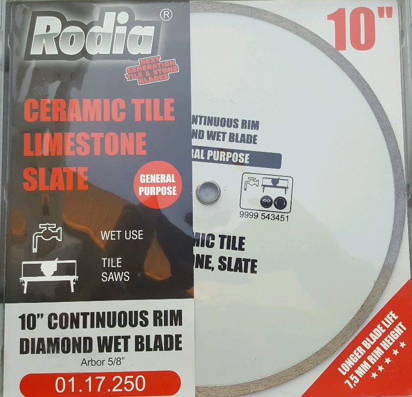 Rodia 01.17.250 ceramic tile limestone slate 10″ continuous rim diamond wet blad