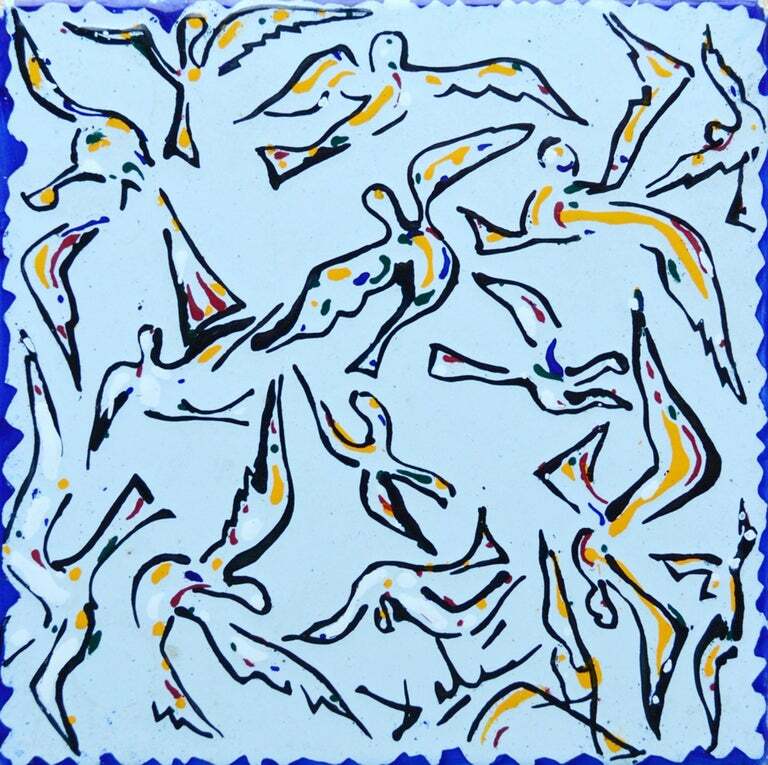 Ceramic Tile Salvador Dali Reproduction Vintage Rare Surrealism Azulejo Majolica