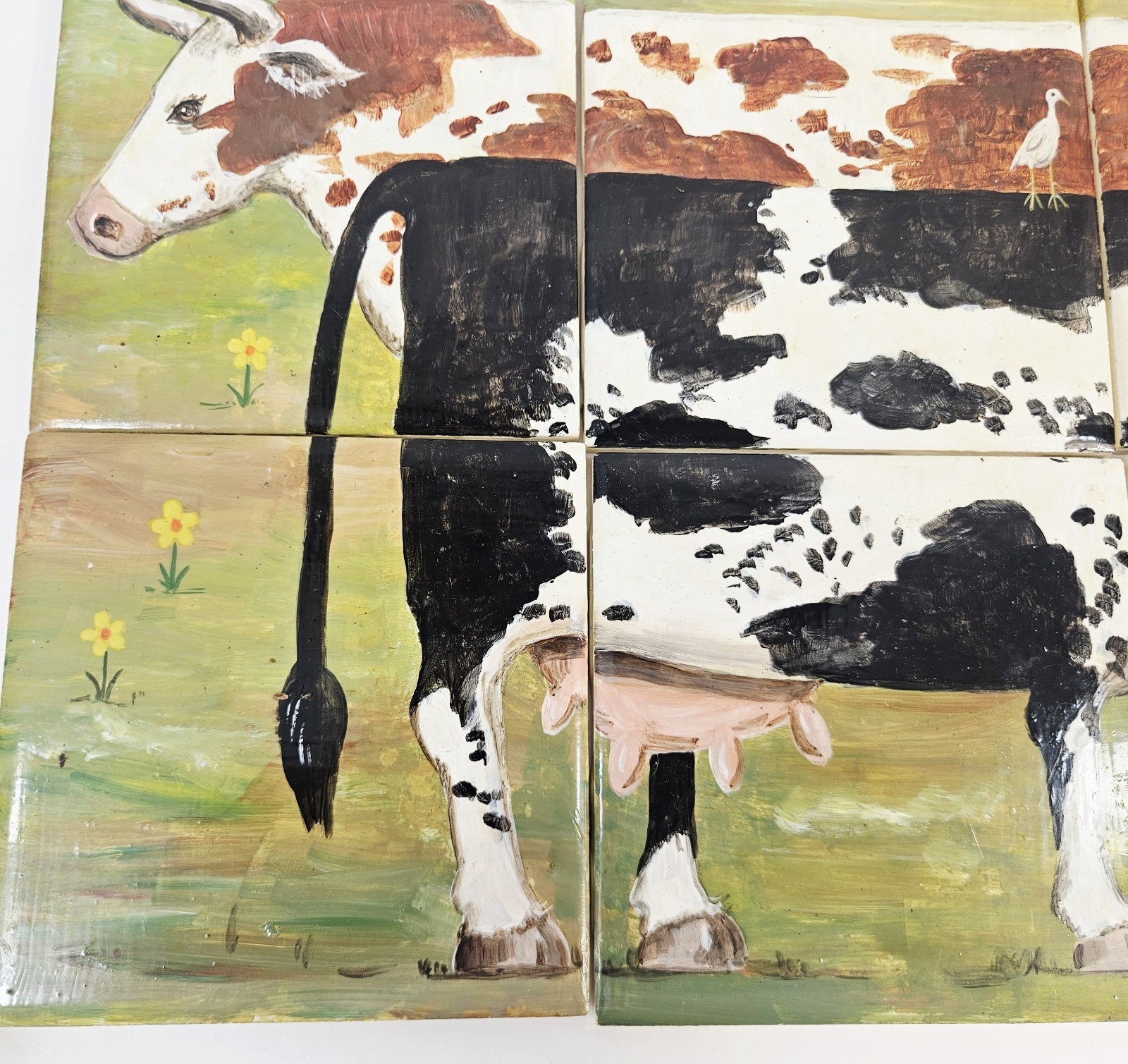 11 Pc Art Cow Farmhouse Countryside Farm Mural Ceramic Backsplash Tile Vintage