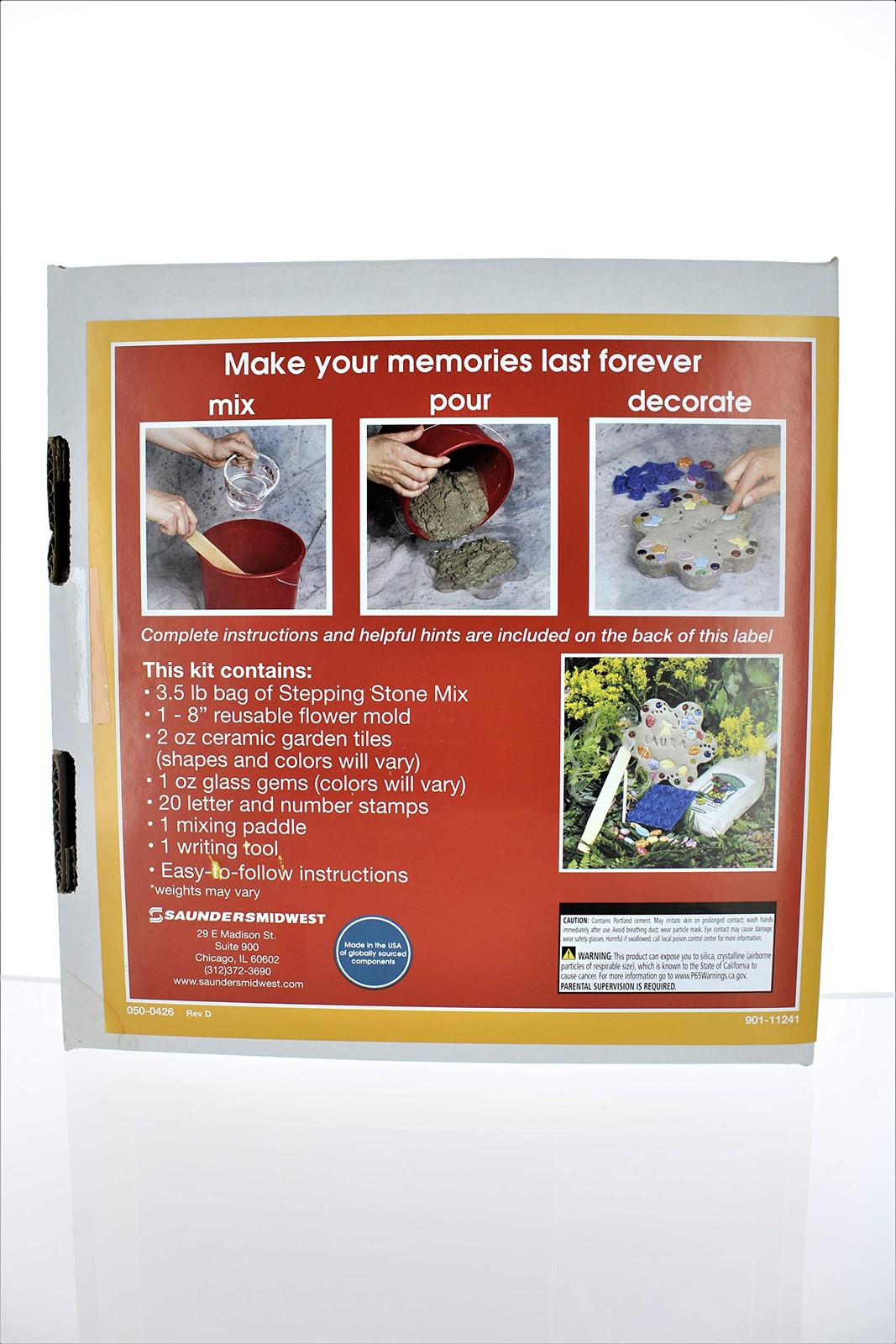 Kids Garden Tile Stepping Stone Kit, Multi-Color