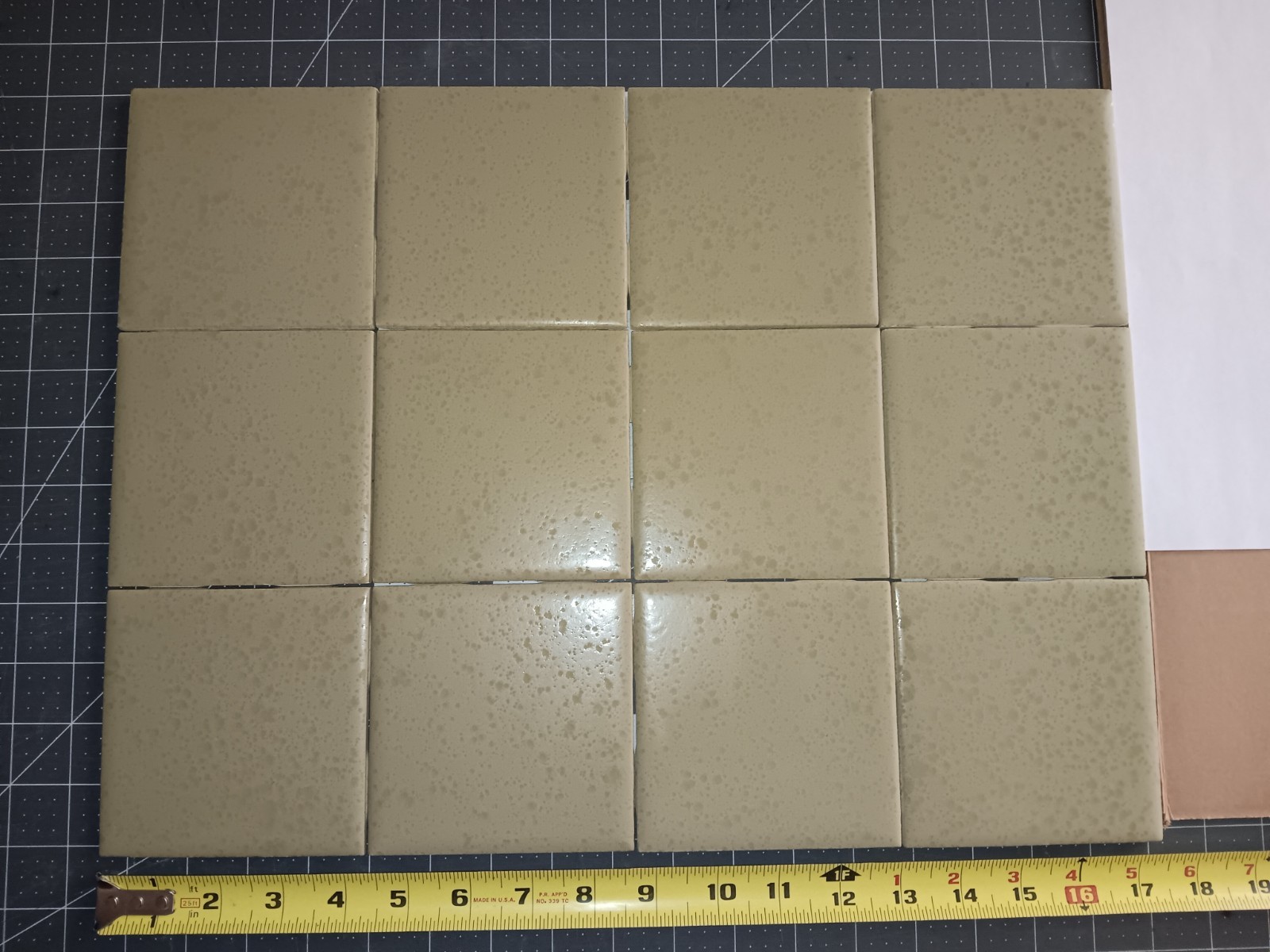 u CHOOSE! 12 pcs. FORUM Ceramic Tile Vintage MCM Mottled AVACADO Field Bullnose