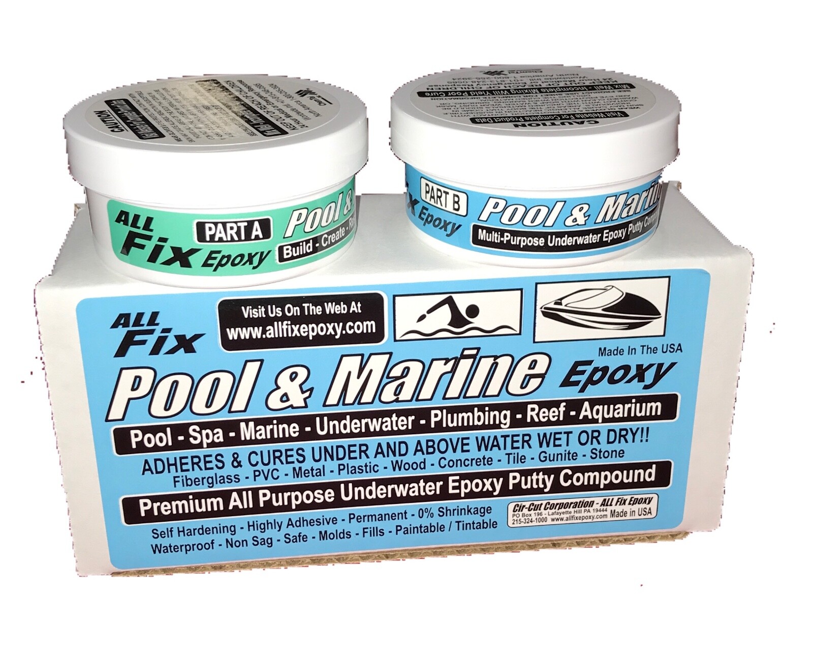 Pool All Fix H20 EPOXY PUTTY Repair MULTI USE Leaks Cracks Tile Stone Plastic