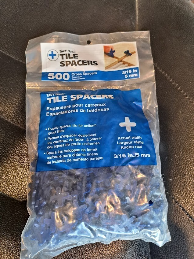 Tavy Basix Tile Spacers Cross 3/16in 5mm 100 Piece Pack New in Bag