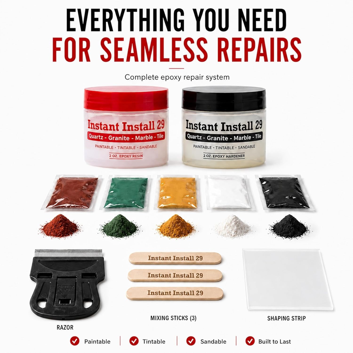 All-in-One 4 oz. Countertop Repair Kit with EZ-Tint for Seamless Color Matching