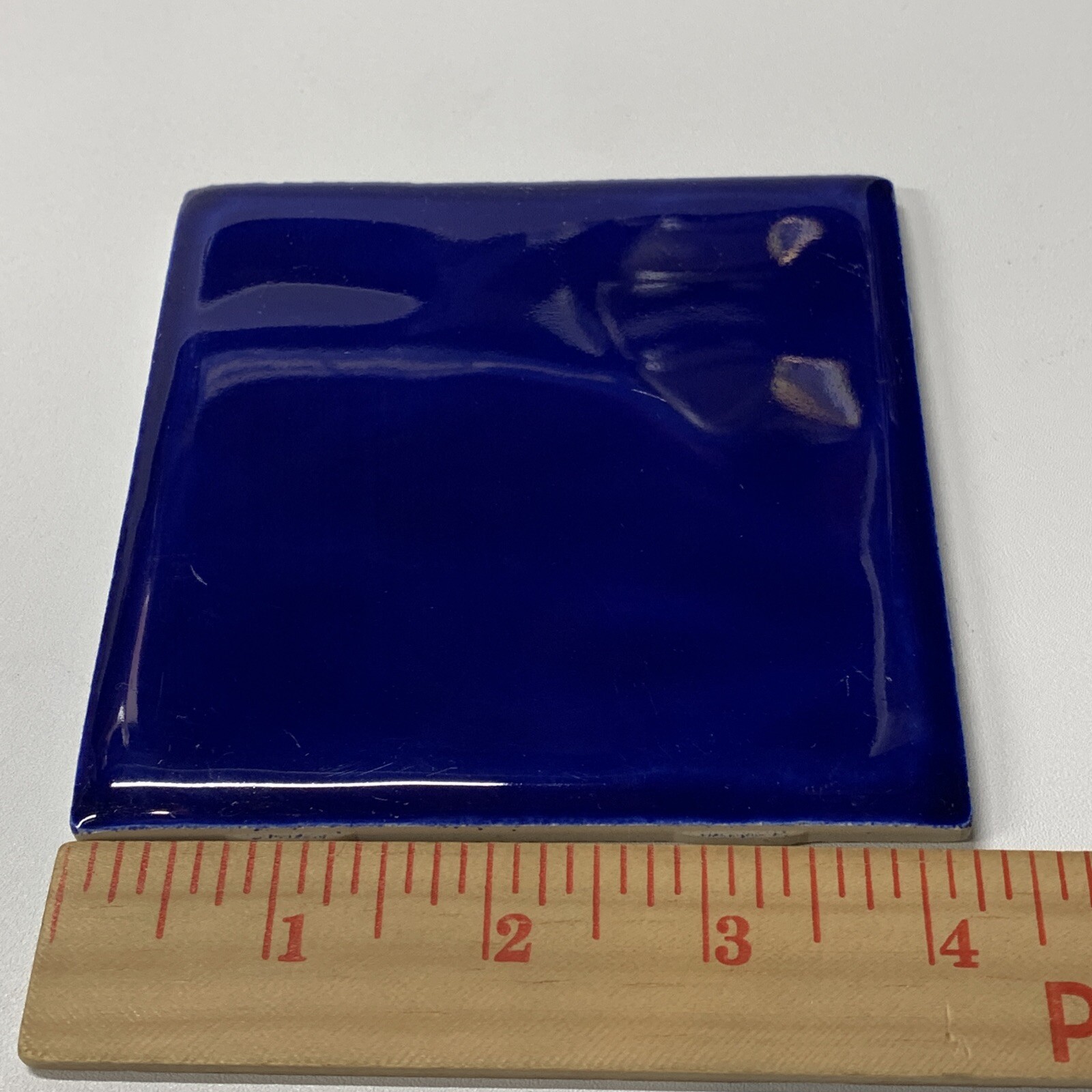 Deep Dark Blue Ceramic Tile 4 1/4 Vintage FT Mid Century Modern 4×4 Deep Blue