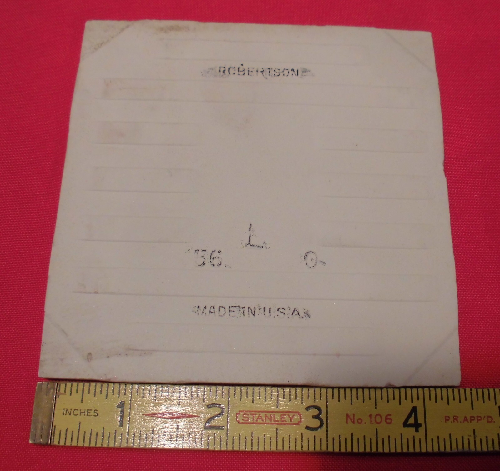 1 pc. Speckled Pink: 4-5/16″ Ceramic Tile by Robertson, pink + tiny specks, NEW