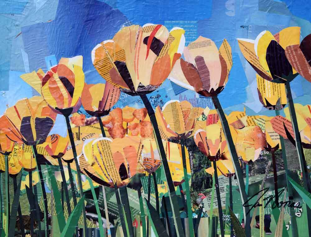 Tulip Accent & Decor Tile Jim Nonas Floral Art POV-JN001AT