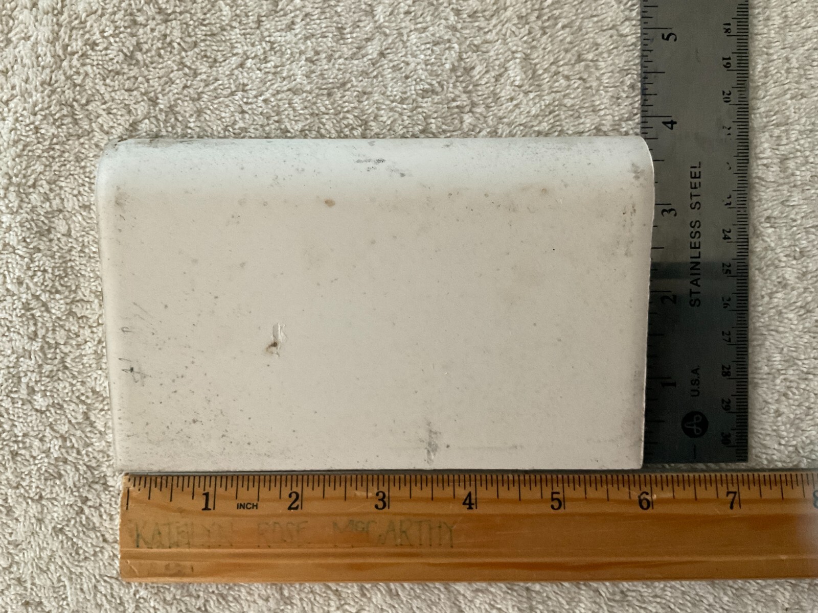Vintage Light Blue Mottled Ceramic Tile Cove Base 3 3/4”X 6” NOS