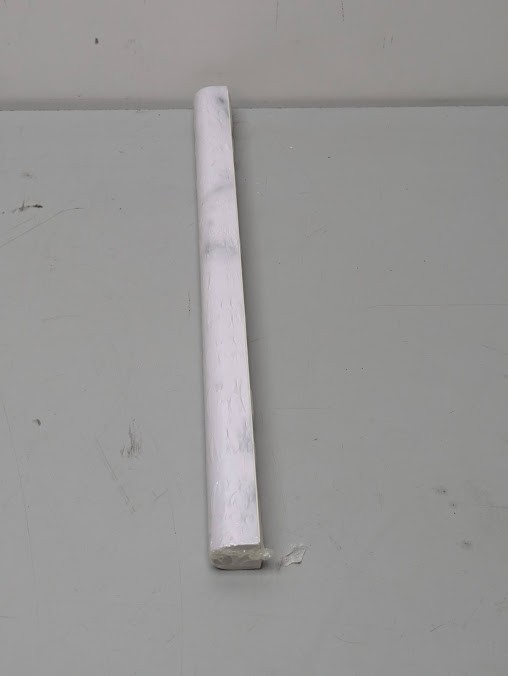 Greecian White Pencil Molding 0.75 in. x 1 in. Polished Resin Wall Tile-20/case