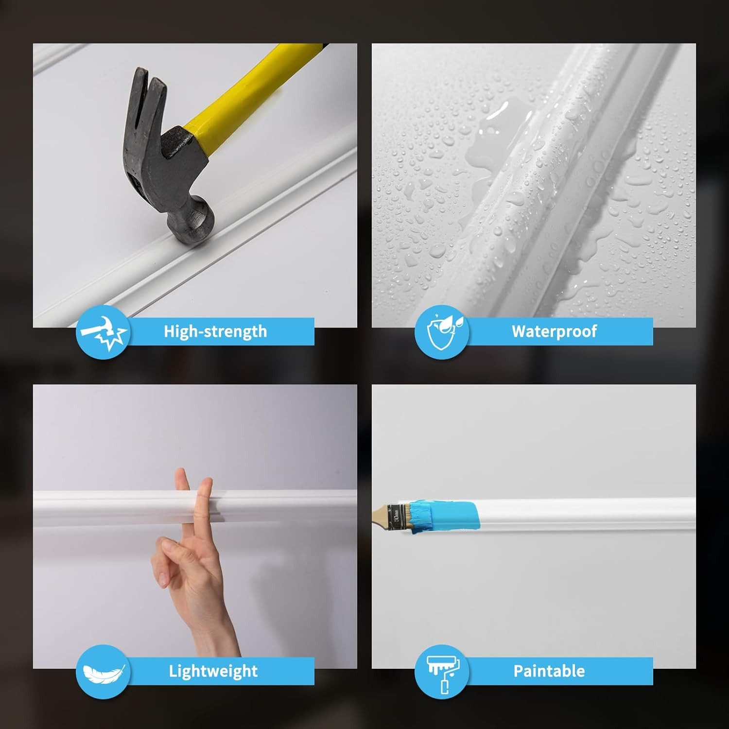 Pre-Cut Wall Molding Set of 6 Pcs, Ready-To-Assemble Wainscoting Panels for Inte