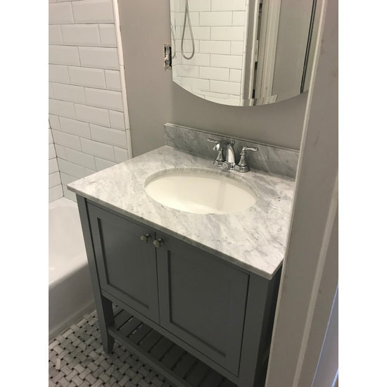 C651XP Carrara Marble Basketweave Mosaic Tile Carrera Black Dots Polished 1×2