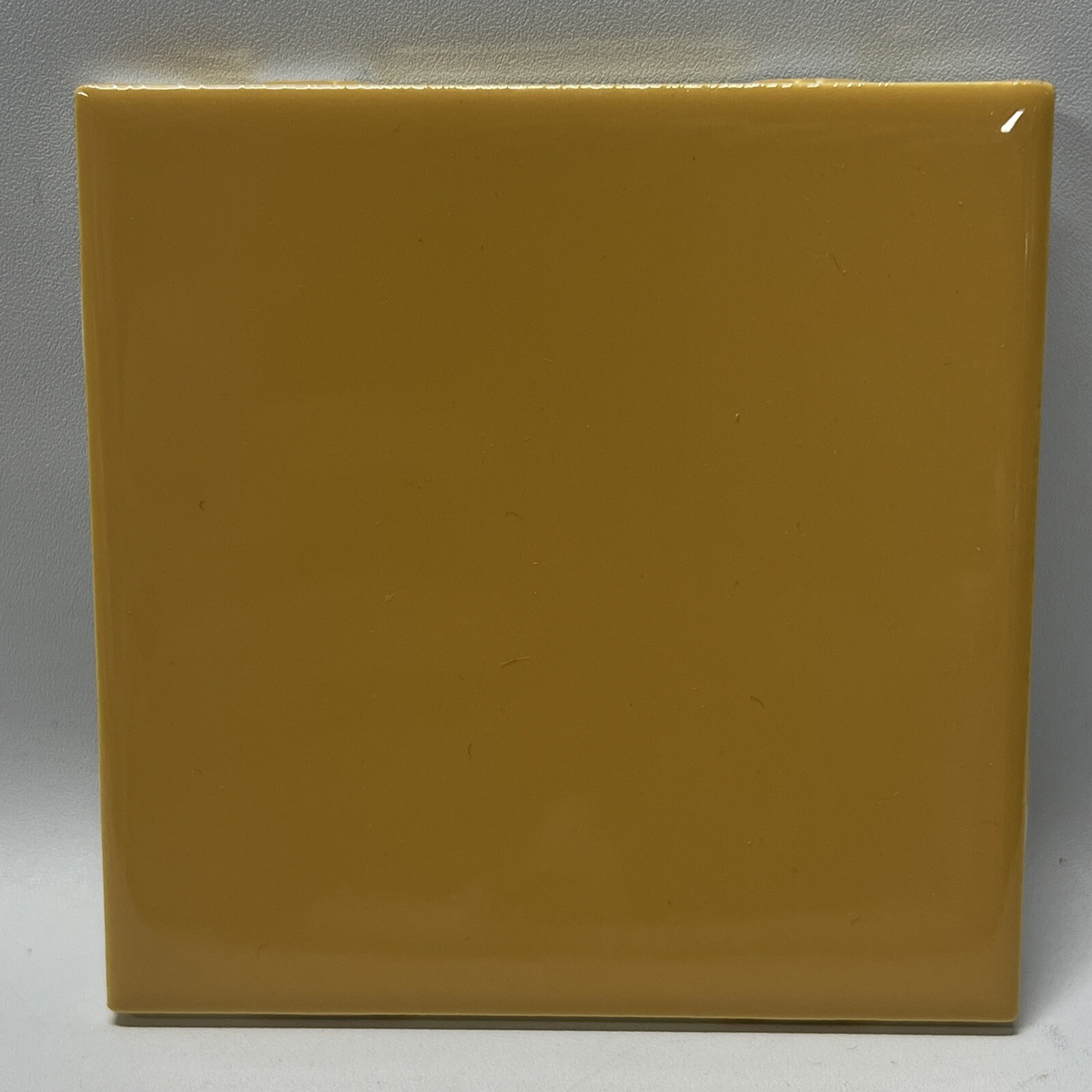 Harvest Gold Ceramic Tile 4 1/4 Vintage FT Mid Century Modern 4×4 Yellow Tile