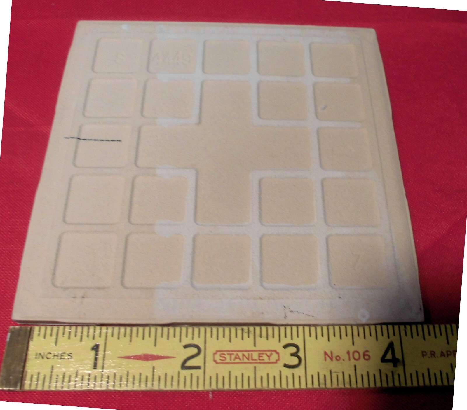 1 pc. Gold Dust: Glossy Ceramic Bullnose Tile: vintage white color, gold specks