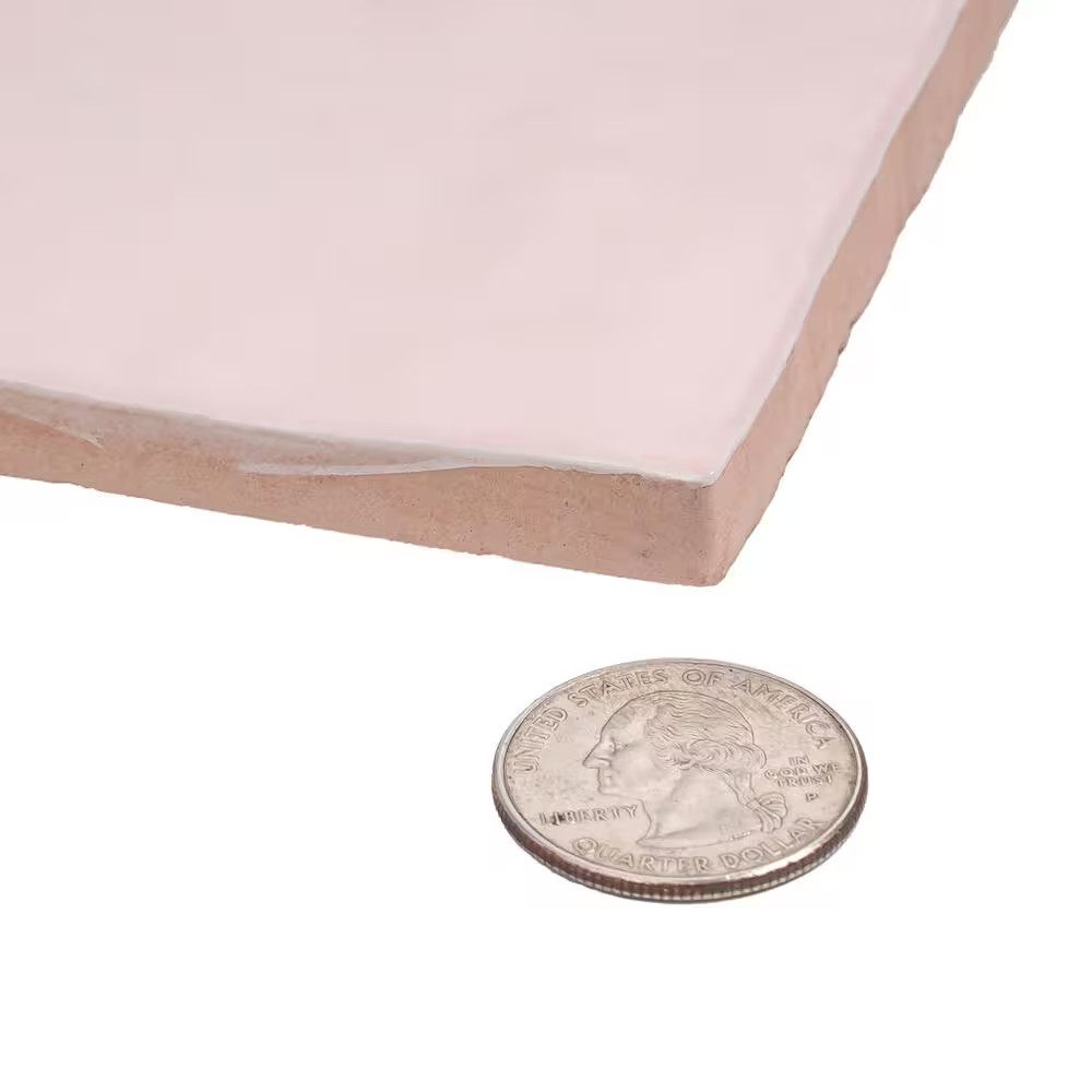 Pink 5.2 In. X 5.2 In. Polished Ceramic Subway Wall Tile (10.76 Sq. Ft./Case)