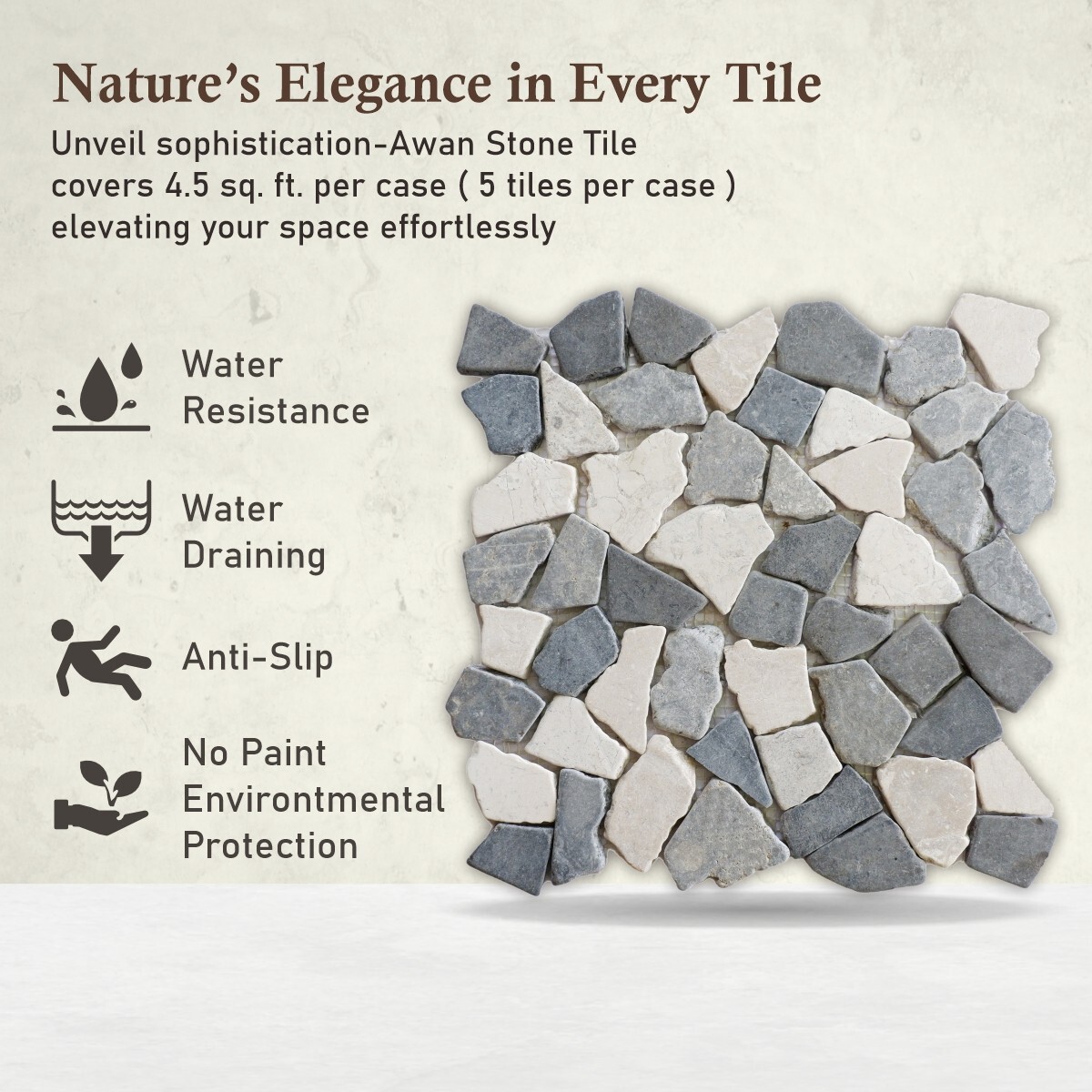 Awan Random Mosaic Wall & Floor Tile ($10.62/SqFt)