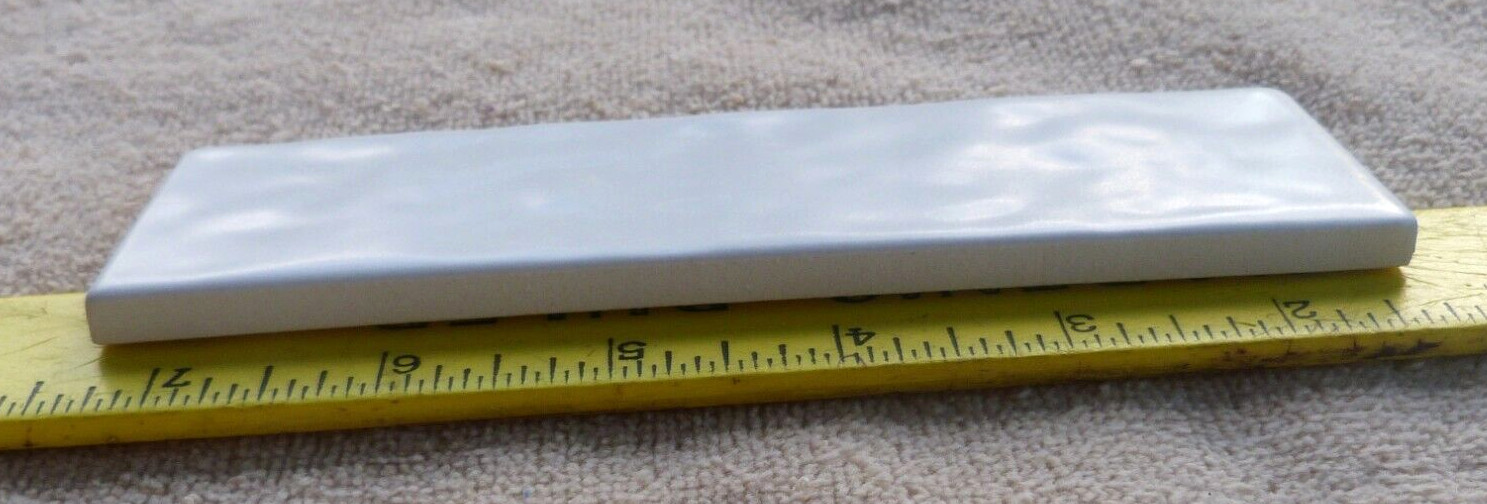 White Satin Glaze Ceramic Molding Tile subtle bubble surface Rounded Edge 6″x2″