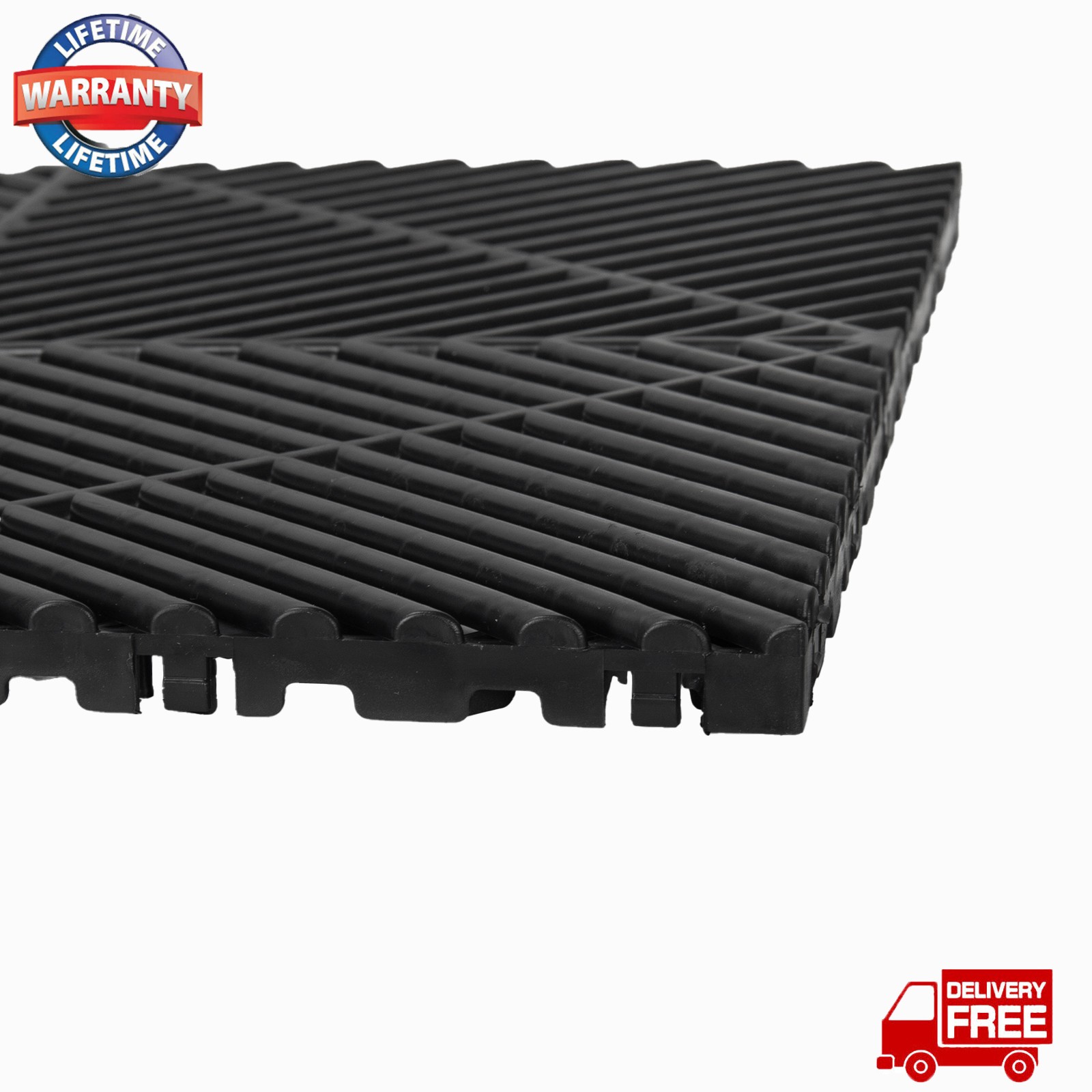 25x Interlocking Garage Floor Tiles Modular Mat 15.75×15.75″ Drainage Deck Tile