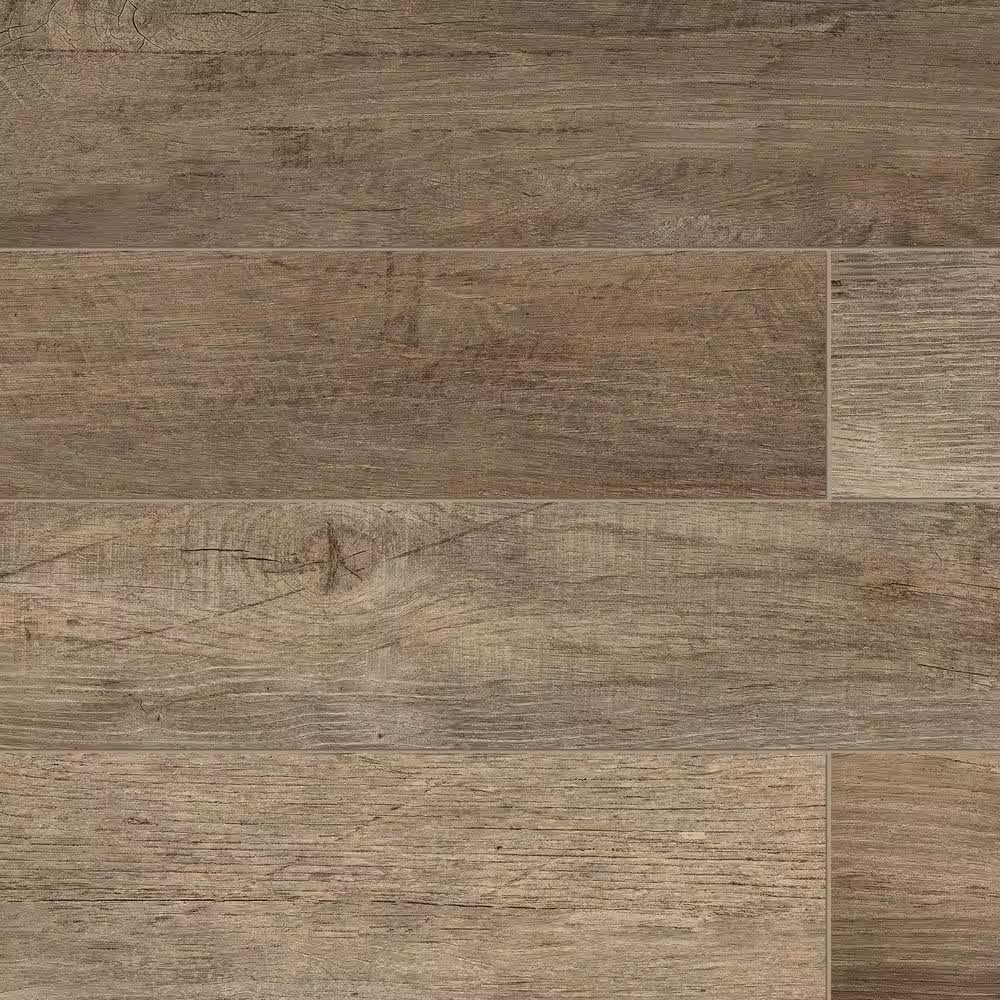 Yorkwood 12 In. 72 In. Matte Brown Porcelain Wood Look Tile (23.24 Sq. Ft. /Case