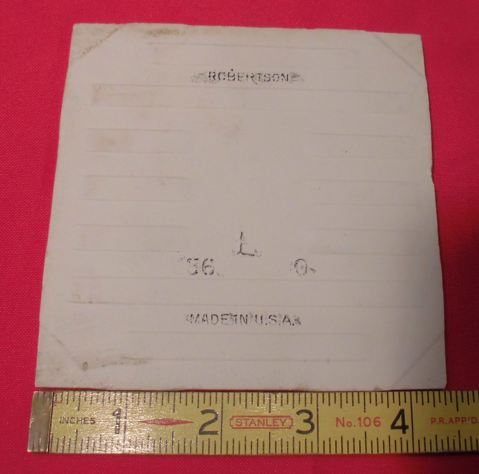 1 pc. Speckled Pink: 4-5/16″ Ceramic Tile by Robertson, pink + tiny specks, NEW