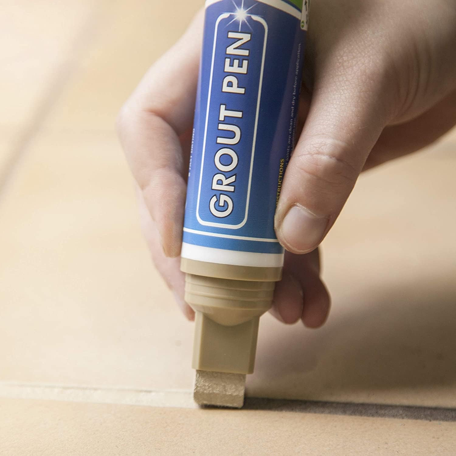 Grout Pen Beige Tile Grout Paint Marker Restorer – Wide 15mm Tip (20ml) | Wat…