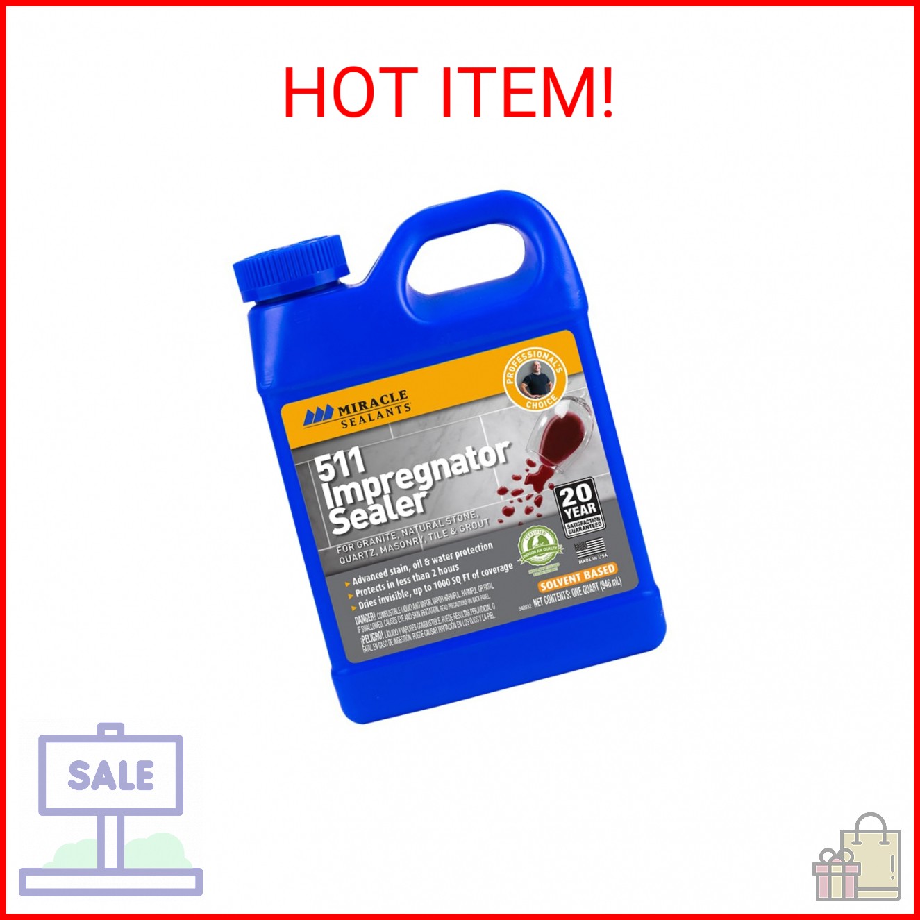 Miracle Sealants 511 Impregnator Advanced Penetrating Sealer for Countertops, St