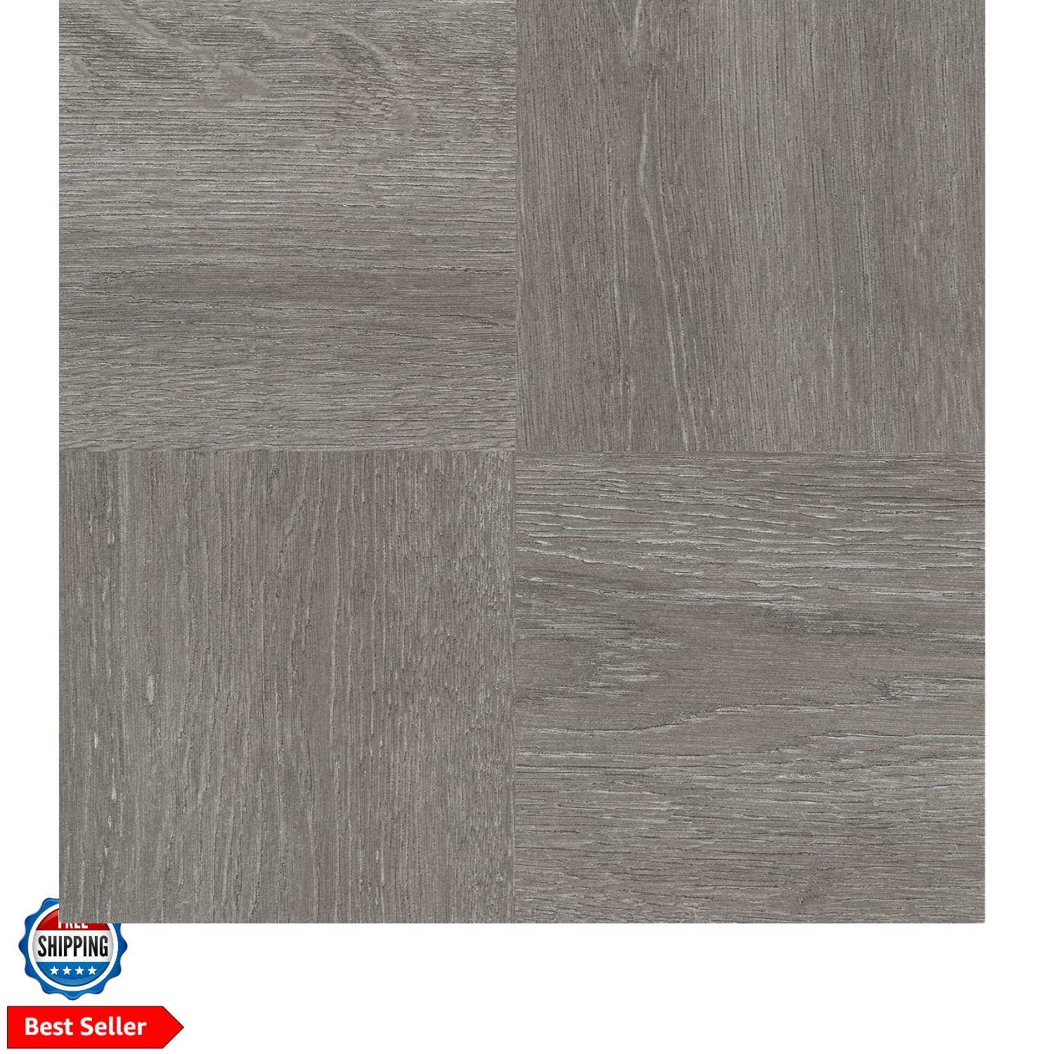 Nexus Self Adhesive 12-Inch Vinyl Floor Tiles, 20 Tiles – 12″ x 12″, Charcoal…